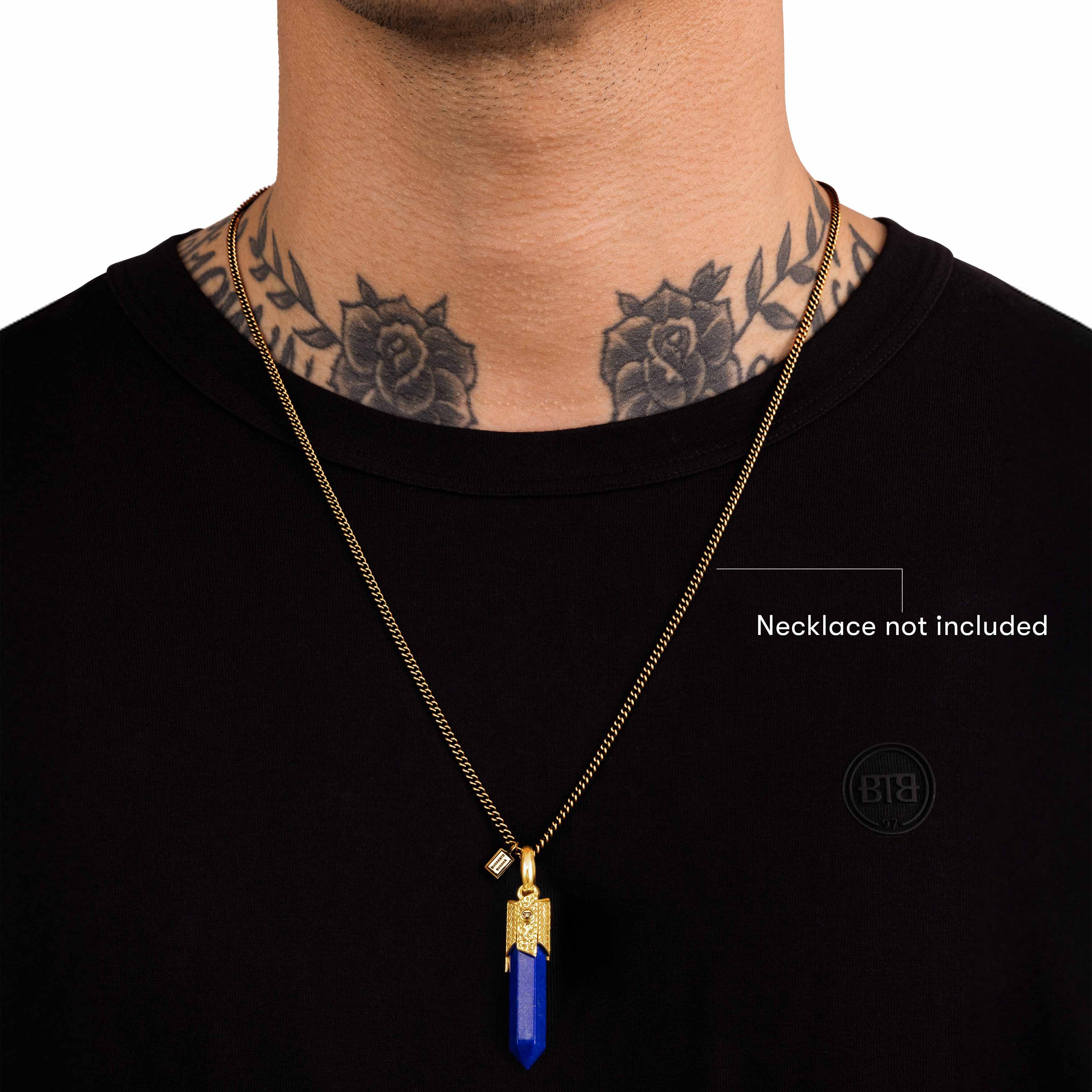 Hanger Edelsteen Gold Plated Lapis Lazuli - 701LLGV