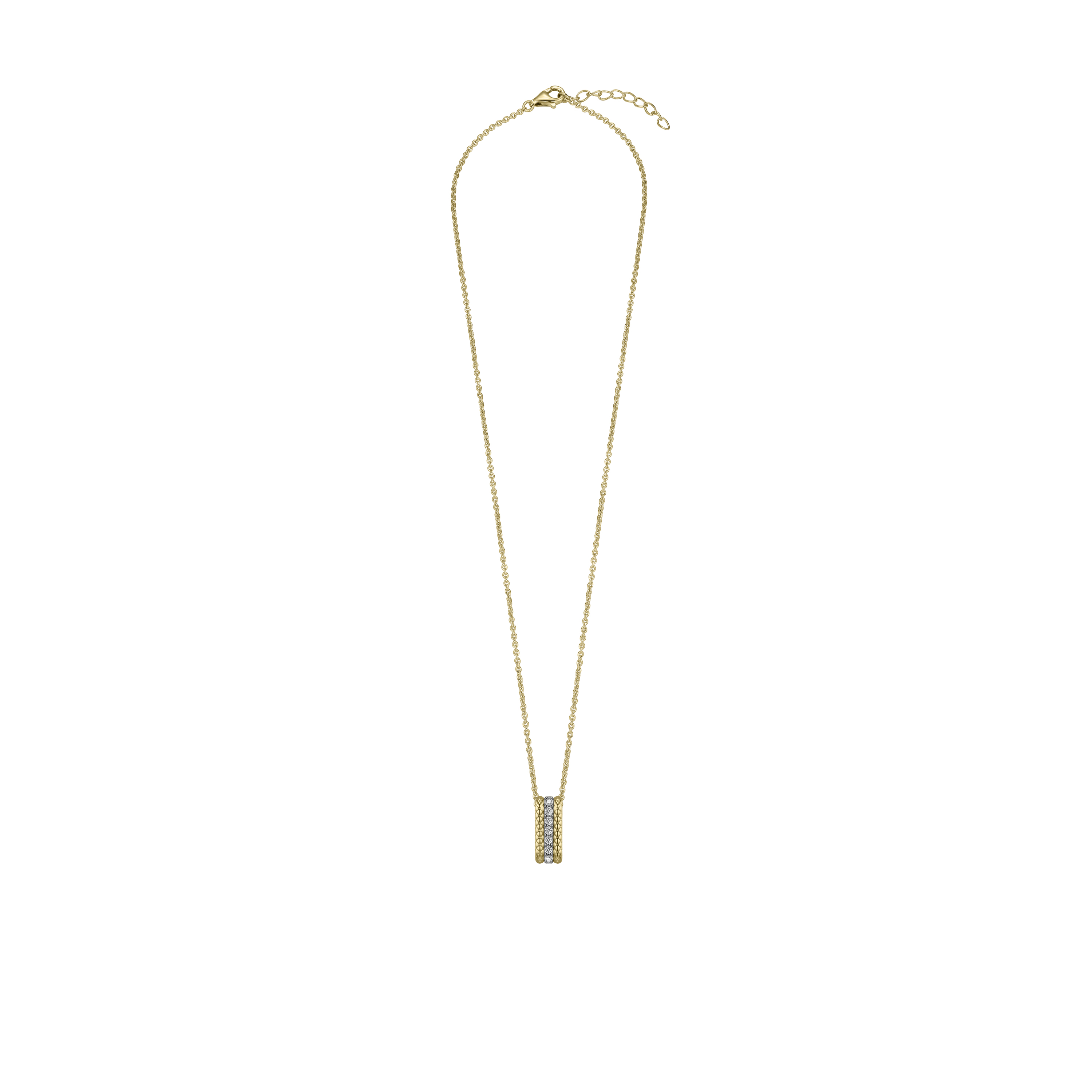 Ketting gold plated met Zirkonia hanger - N1132Y