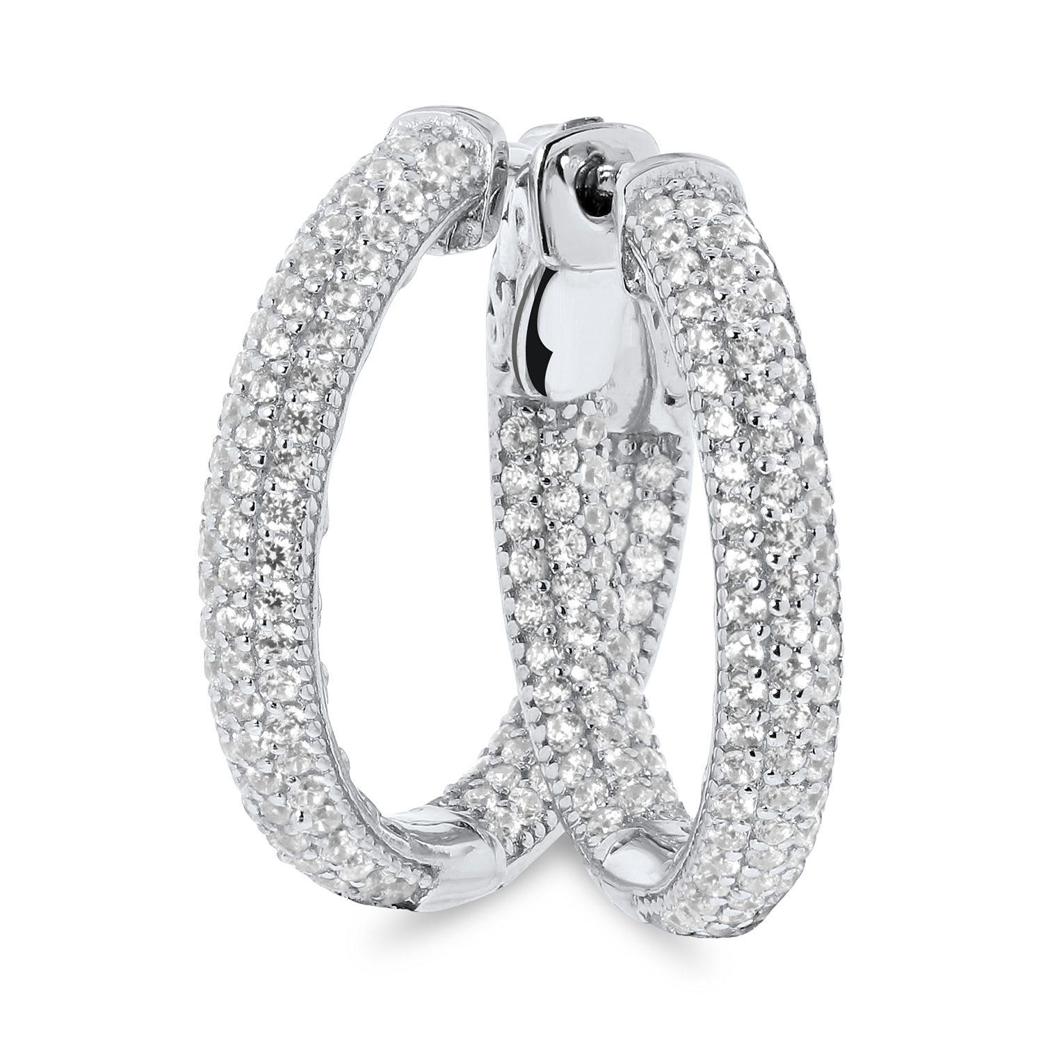 Oorringen sterling zilver met zirkonia 17 mm - MJ1376CE