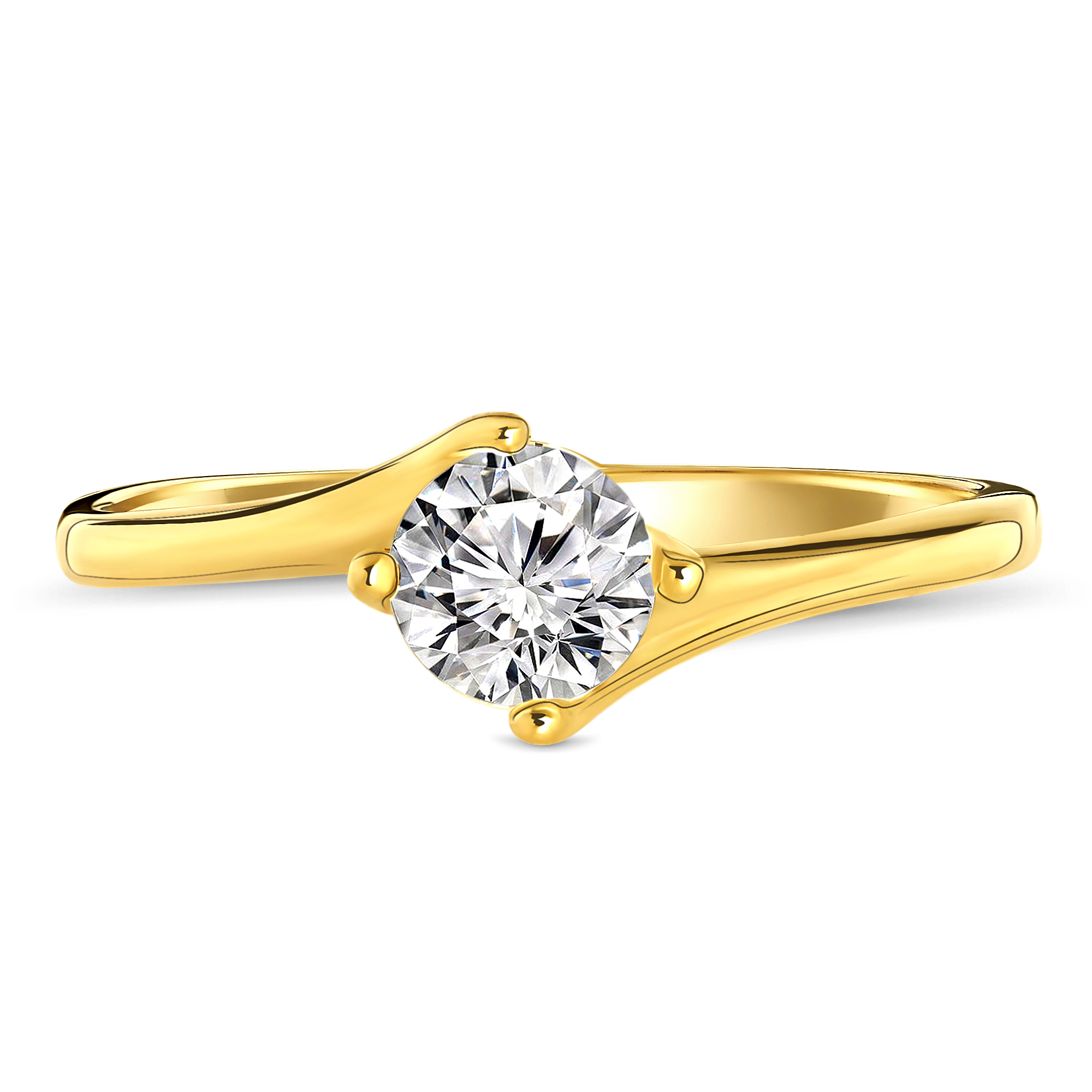 Geelgouden ring met zirkonia
