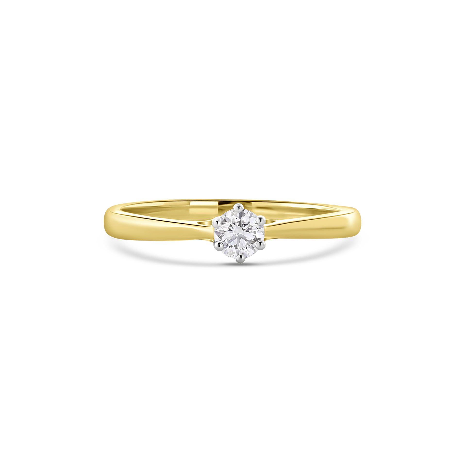 Geelgouden solitaire ring met lab grown diamant R138-RG47930-CV-020-Y
