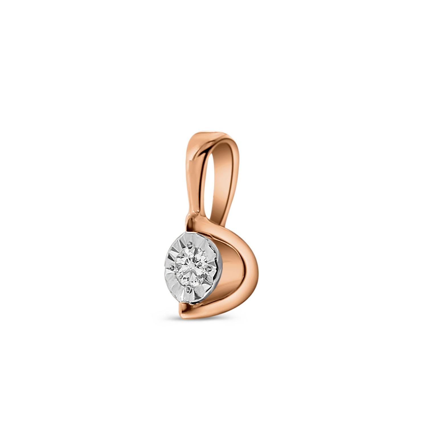 Rosé-witgouden hanger met diamant P766-PL33622-RW