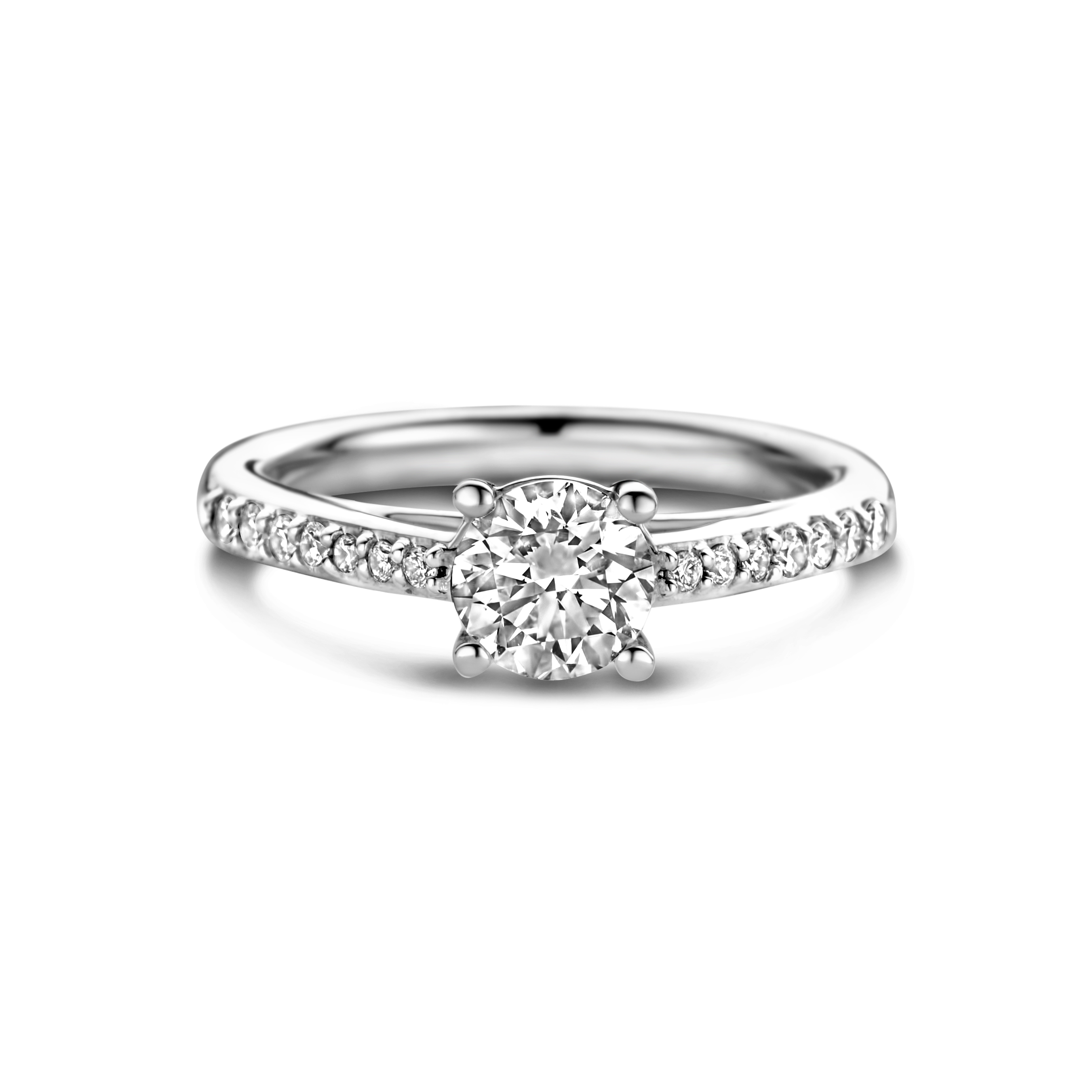 Witgouden ring met diamant R160-RG036504100