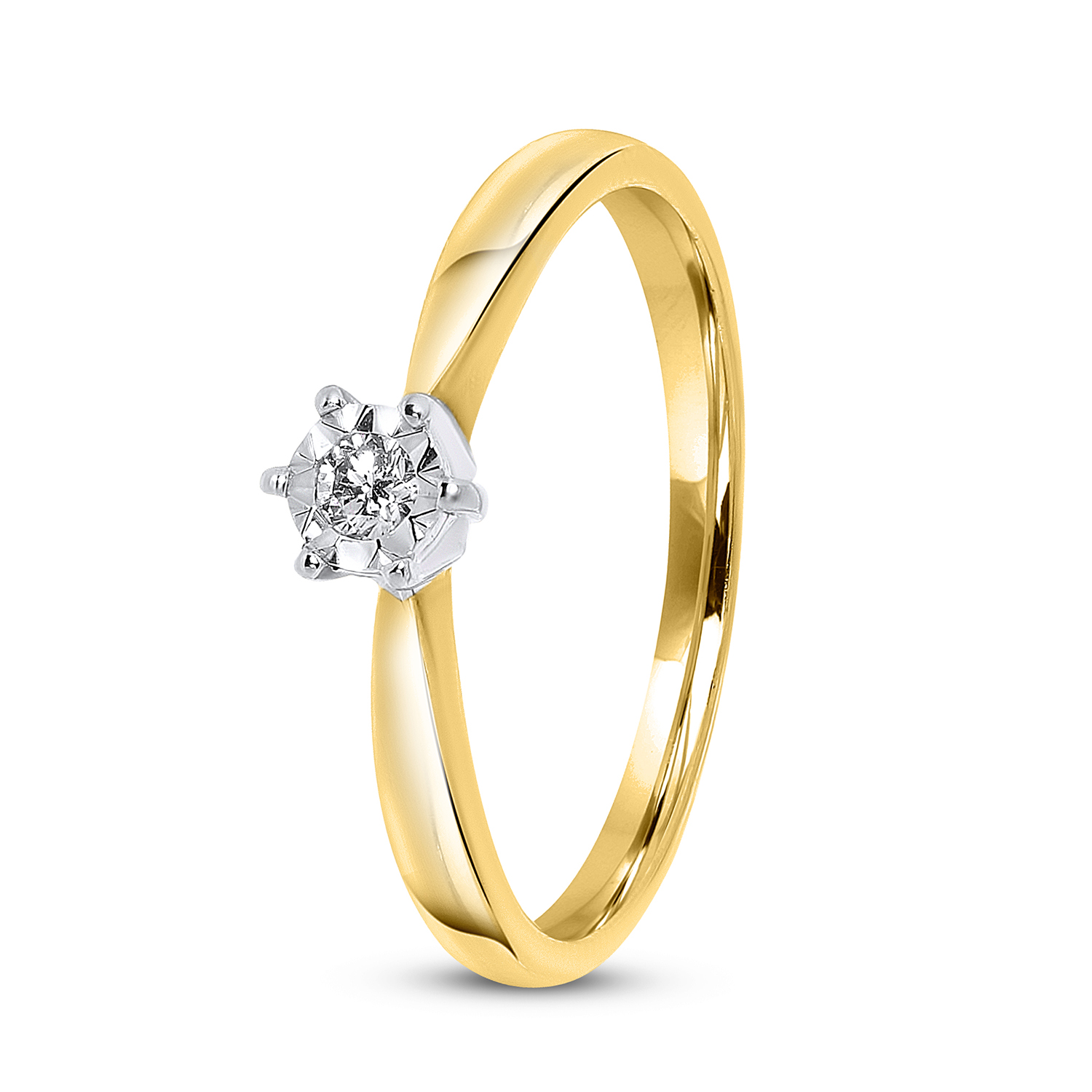 Geelgouden dames ring met diamant 42516300