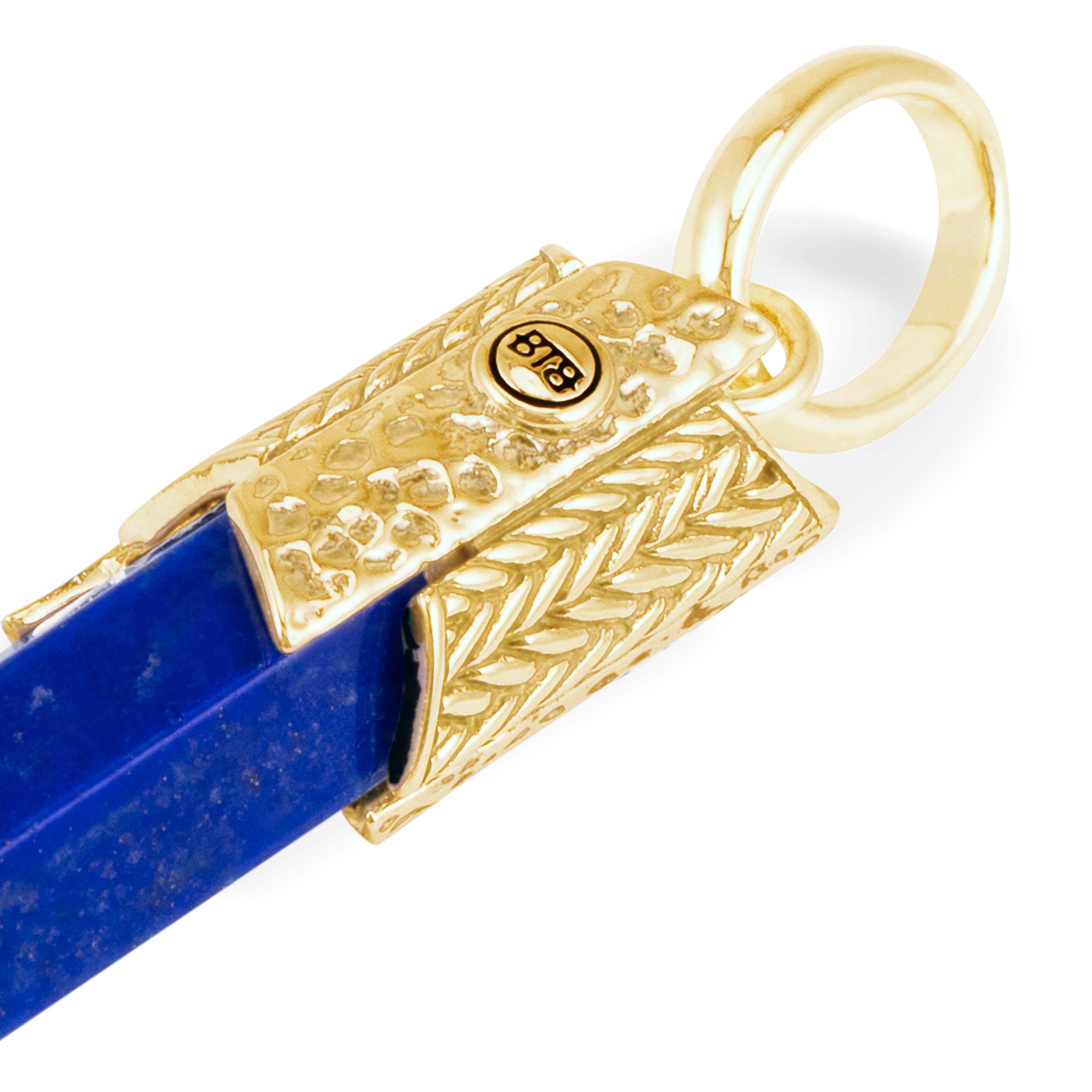 Hanger Edelsteen Gold Plated Lapis Lazuli - 701LLGV