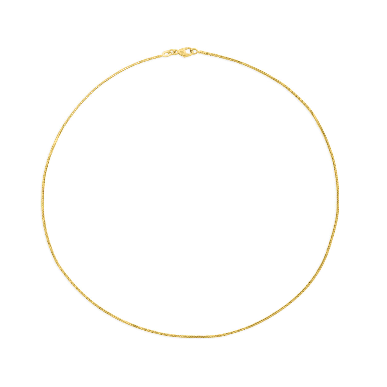 Geelgoud schakel collier 1,1mm