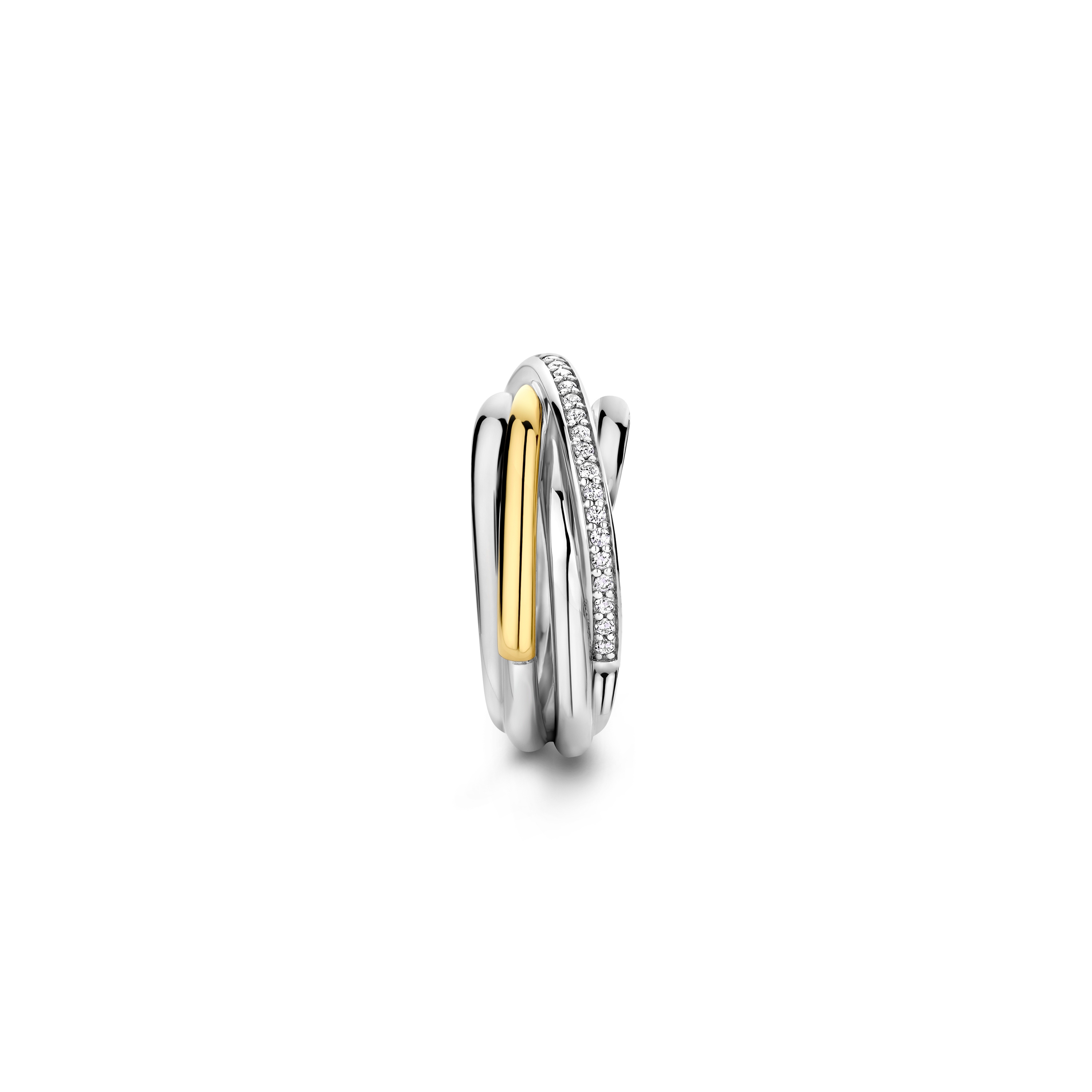 Ring van gold plated  met zirkonia 12318ZY