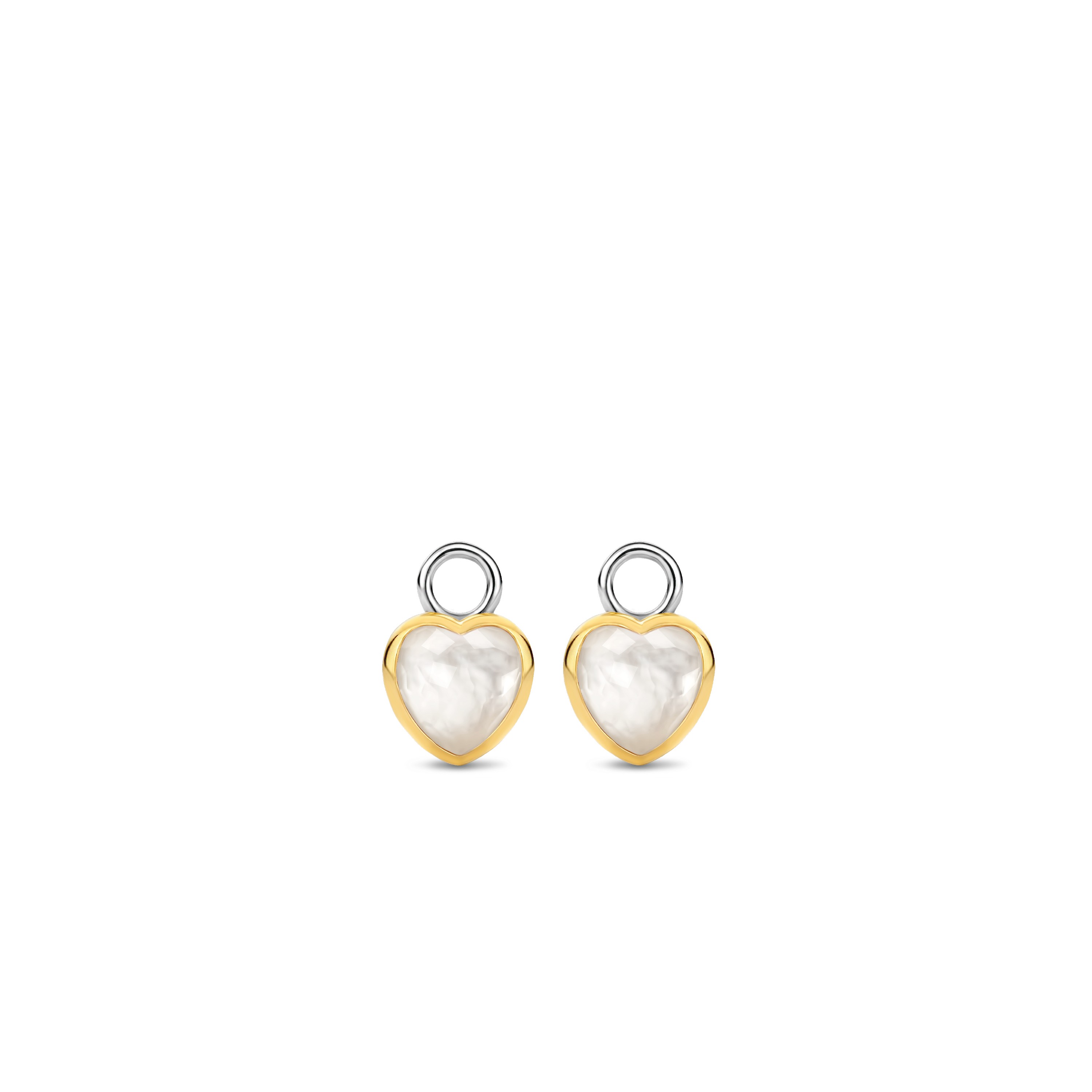 Gold plated oorbedels met parelmoer 9238MW