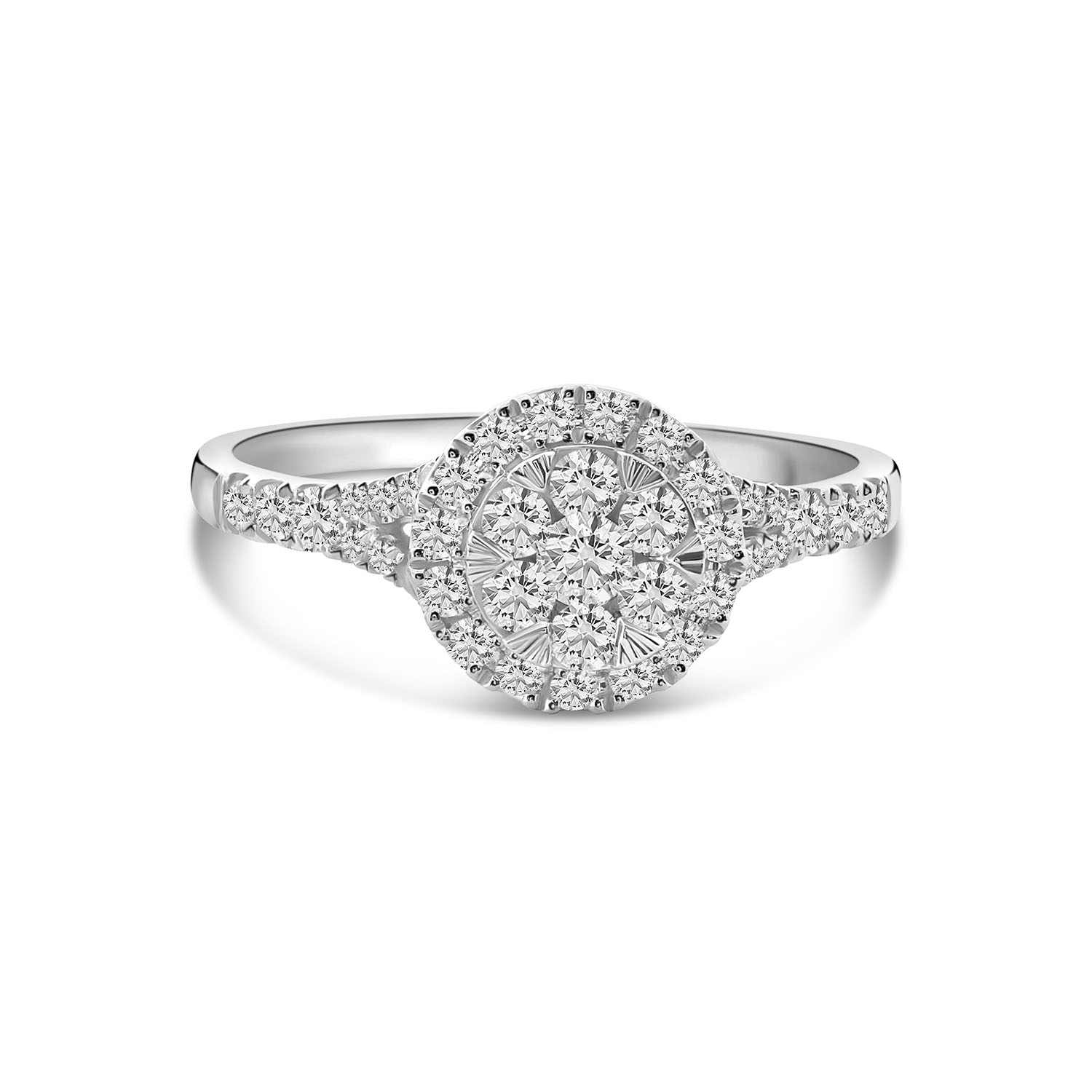 Witgouden ring met lab grown diamanten R092-60776R010-LG-W
