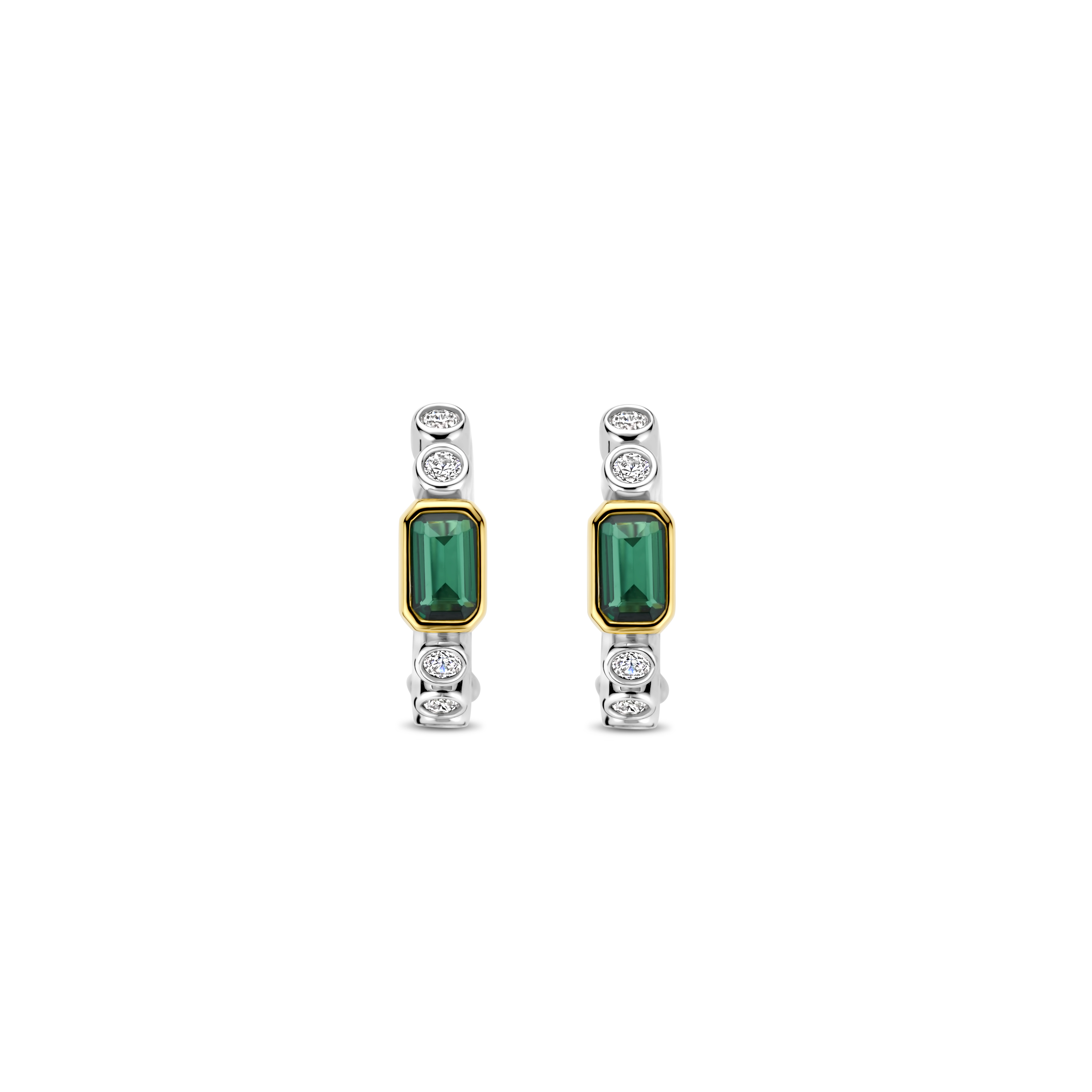 Oorringen gold plated  met zirkonia - 7975EM