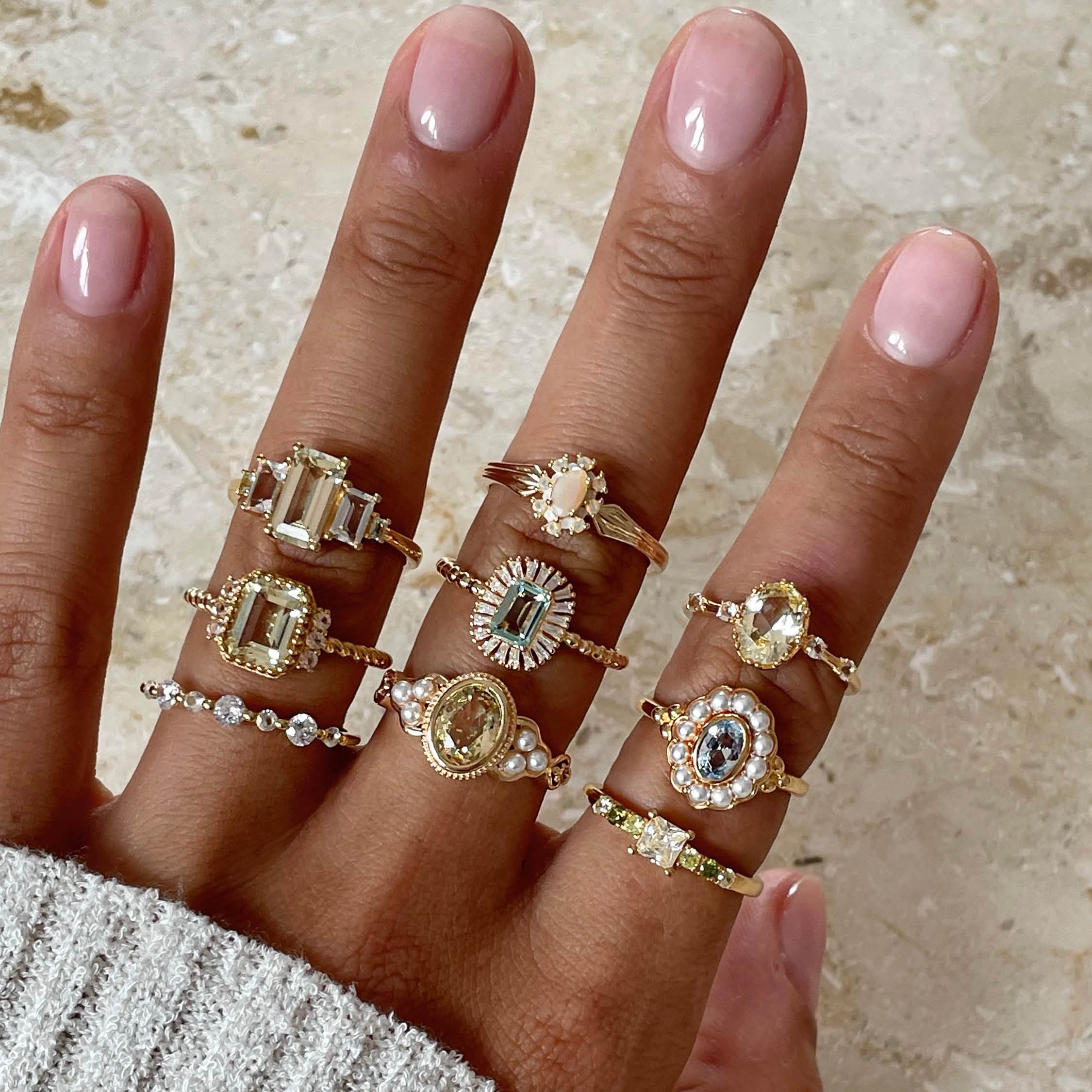 Ring van gold plated  met zirkonia 12442Y