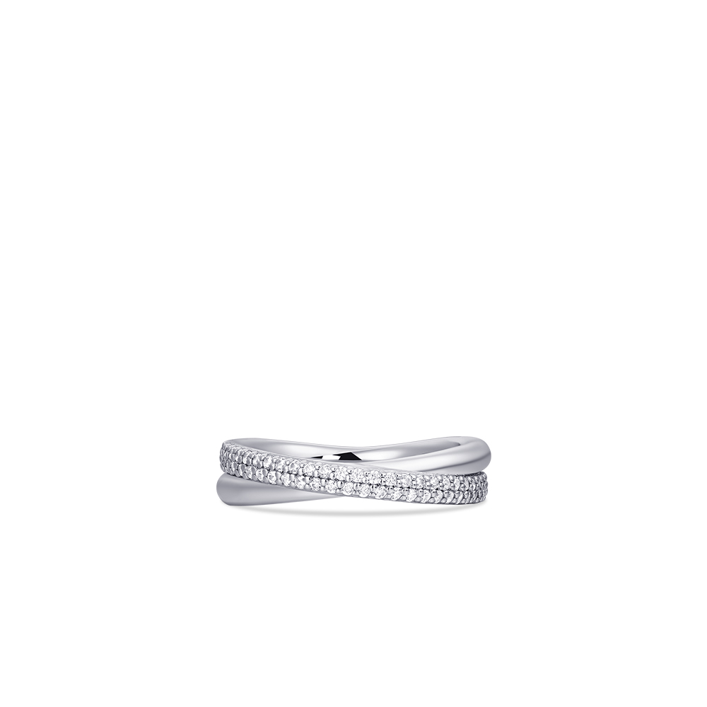 Sterling zilveren ring met zirkonia R453