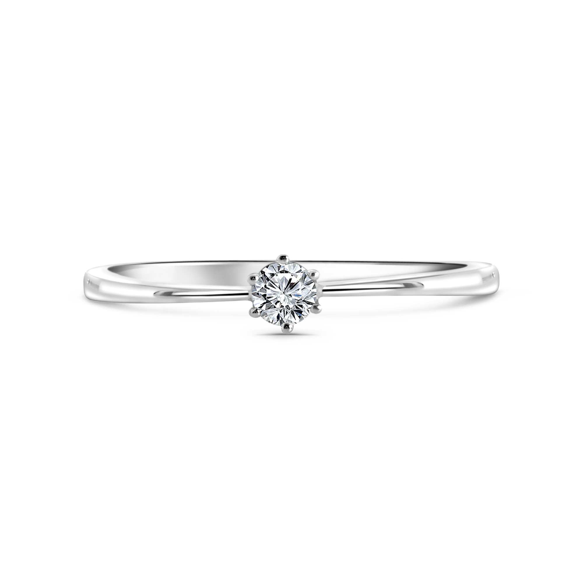 Witgouden diamanten solitair ring