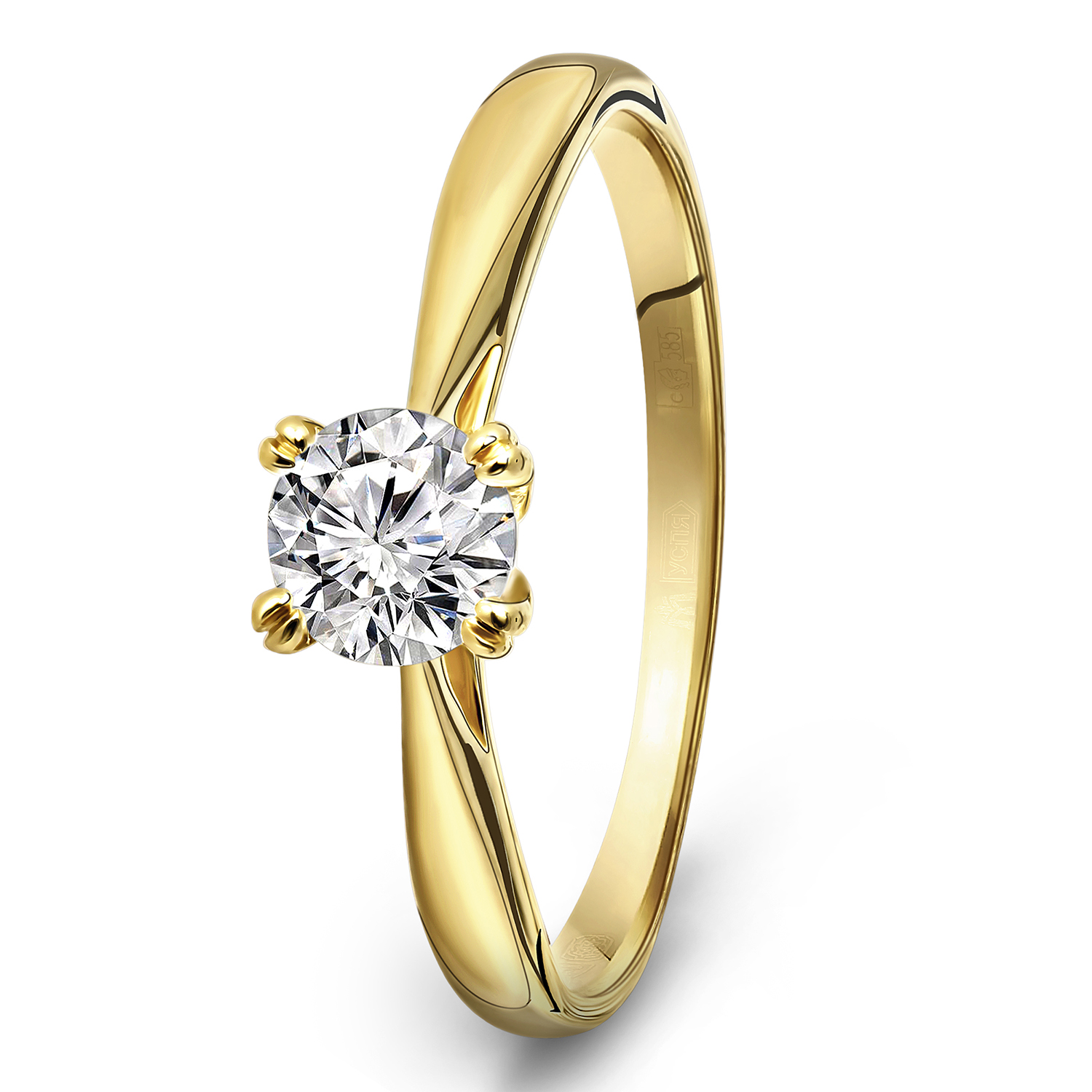 Geelgouden ring met zirkonia R03-59840-Z