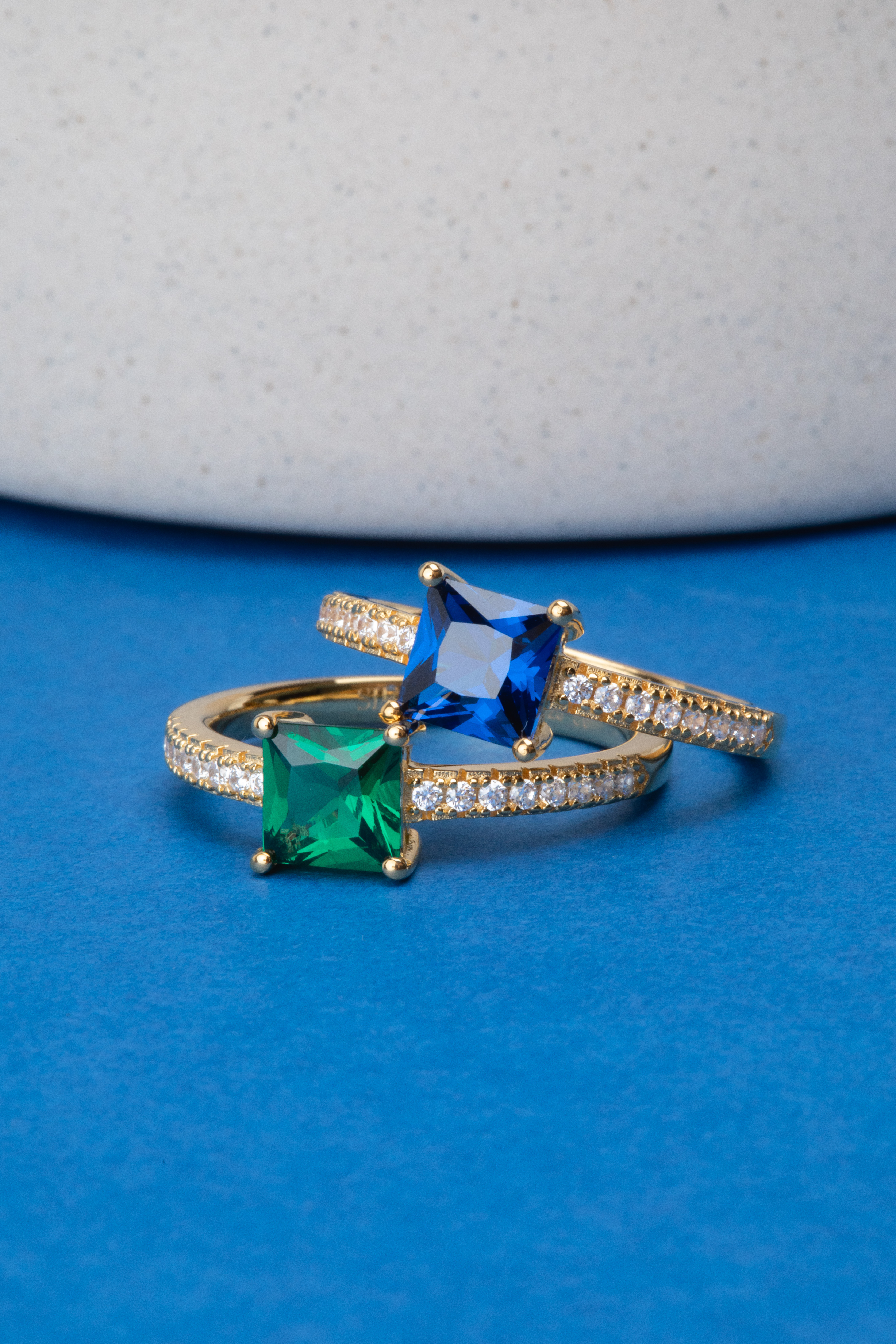 Ring Ellera Quadrato van gold plated  - SJ-R42280-GCZ-YG