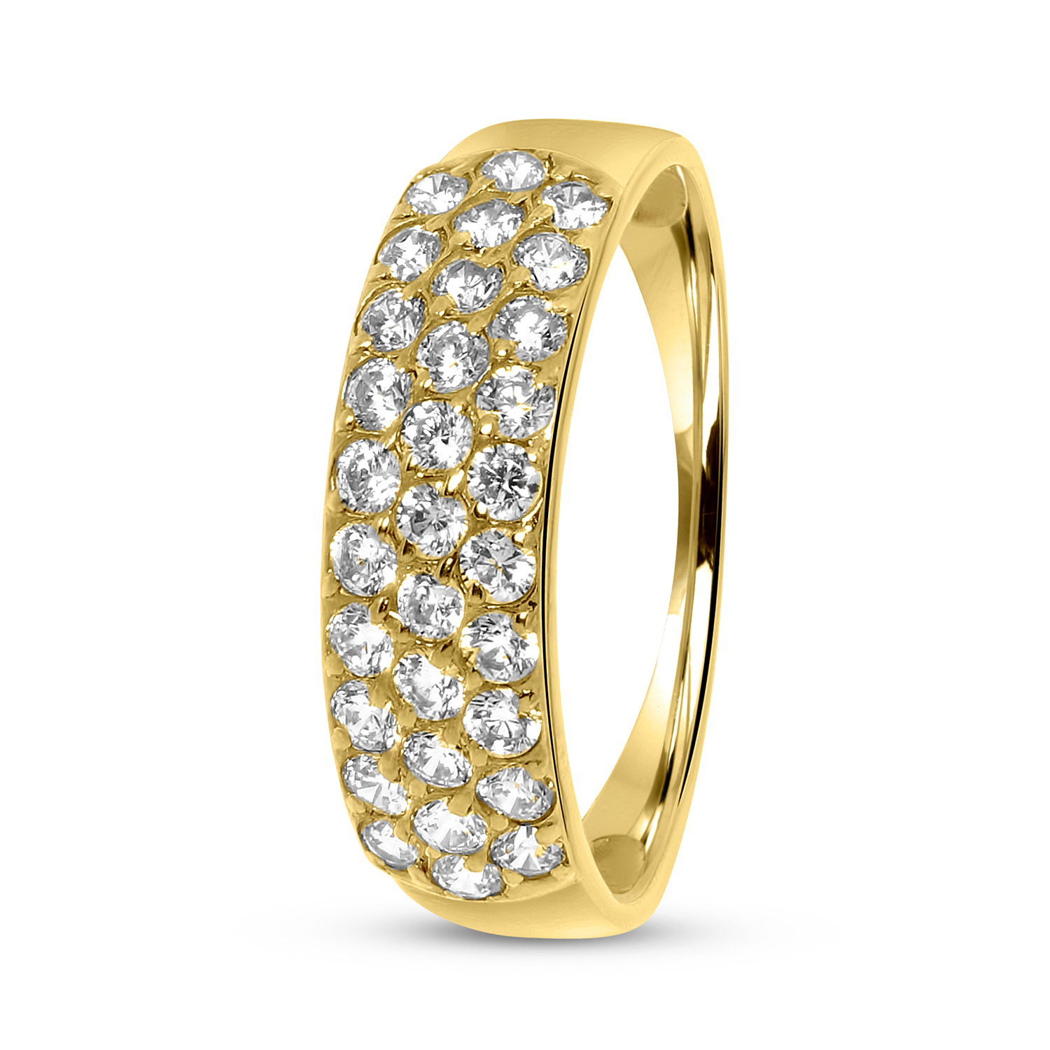 Geelgouden damesring met zirkonia R01-59240-Z