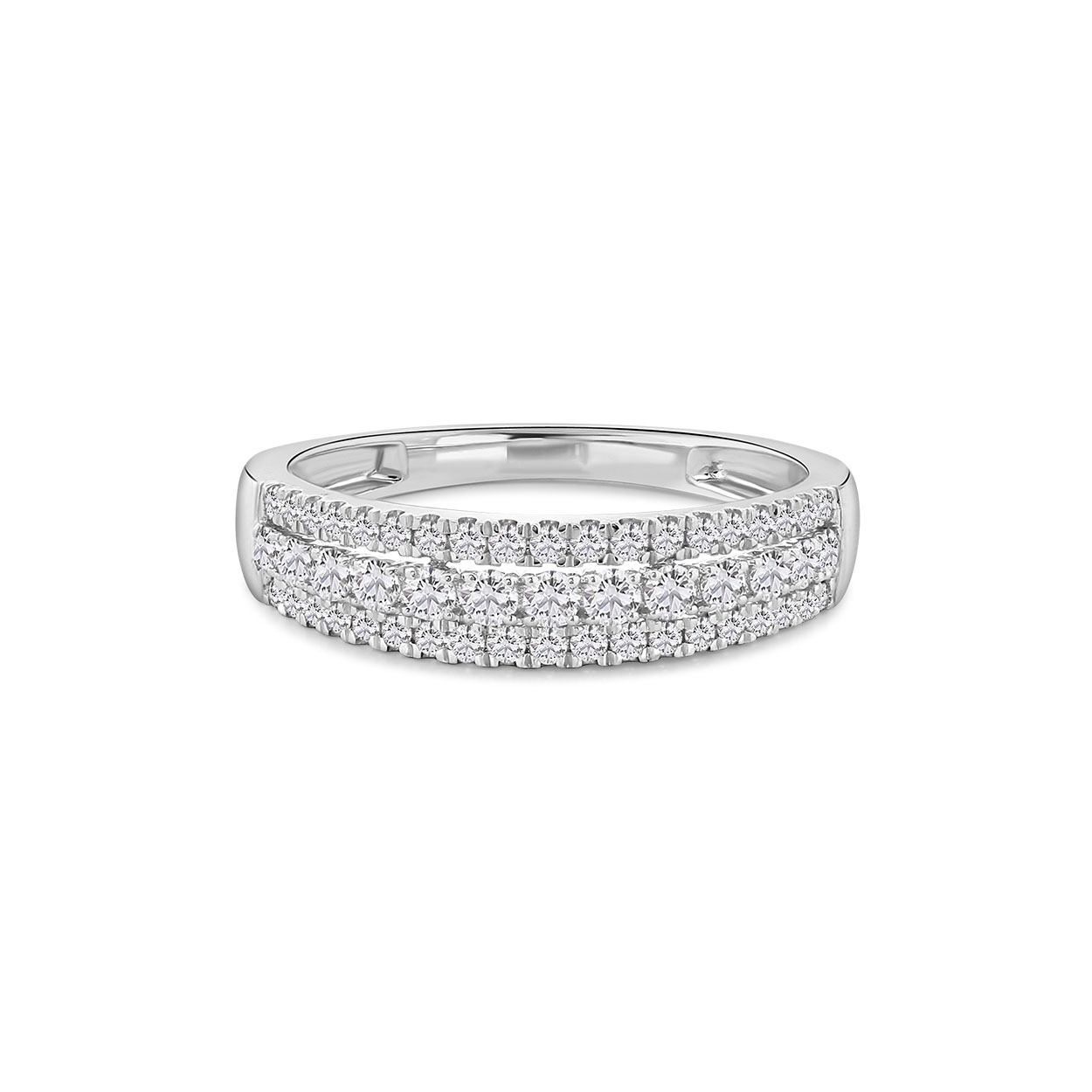 Witgouden pavé ring met lab grown diamanten R138-RG73446-CV-W
