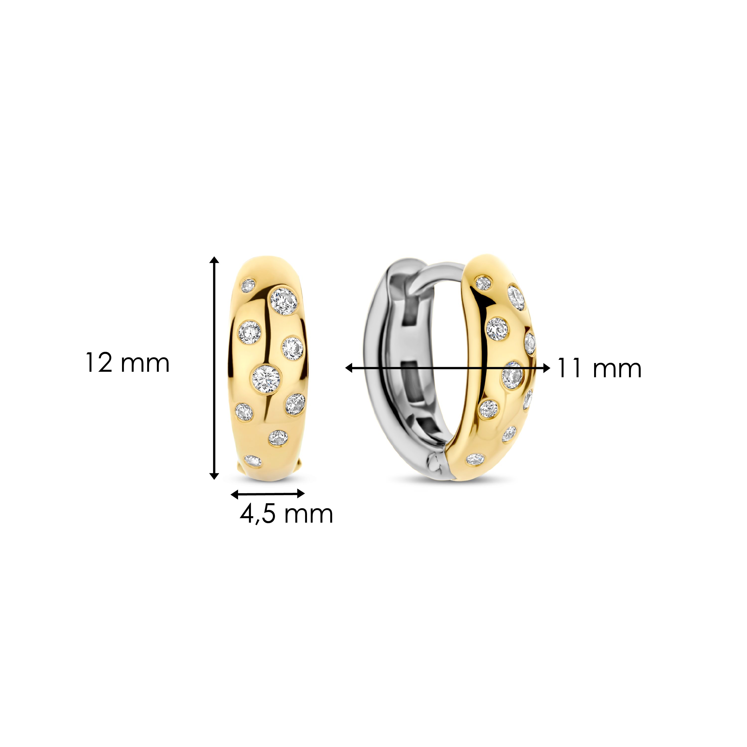 Oorringen gold plated met zirkonia - 78006ZY