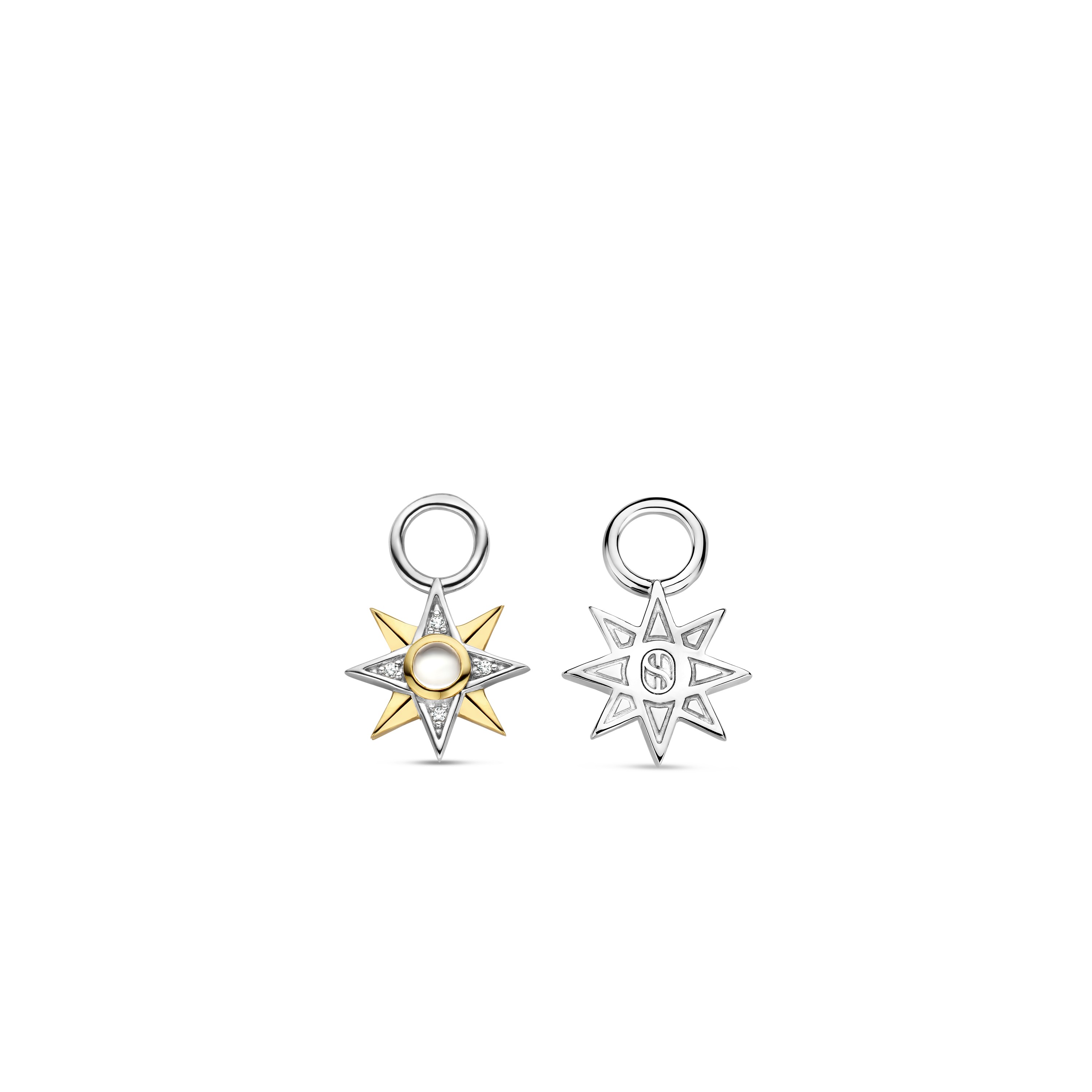 Sterling zilveren gold plated oorbedels 9266MW Sterling zilveren gold plated oorbedels 9266MW