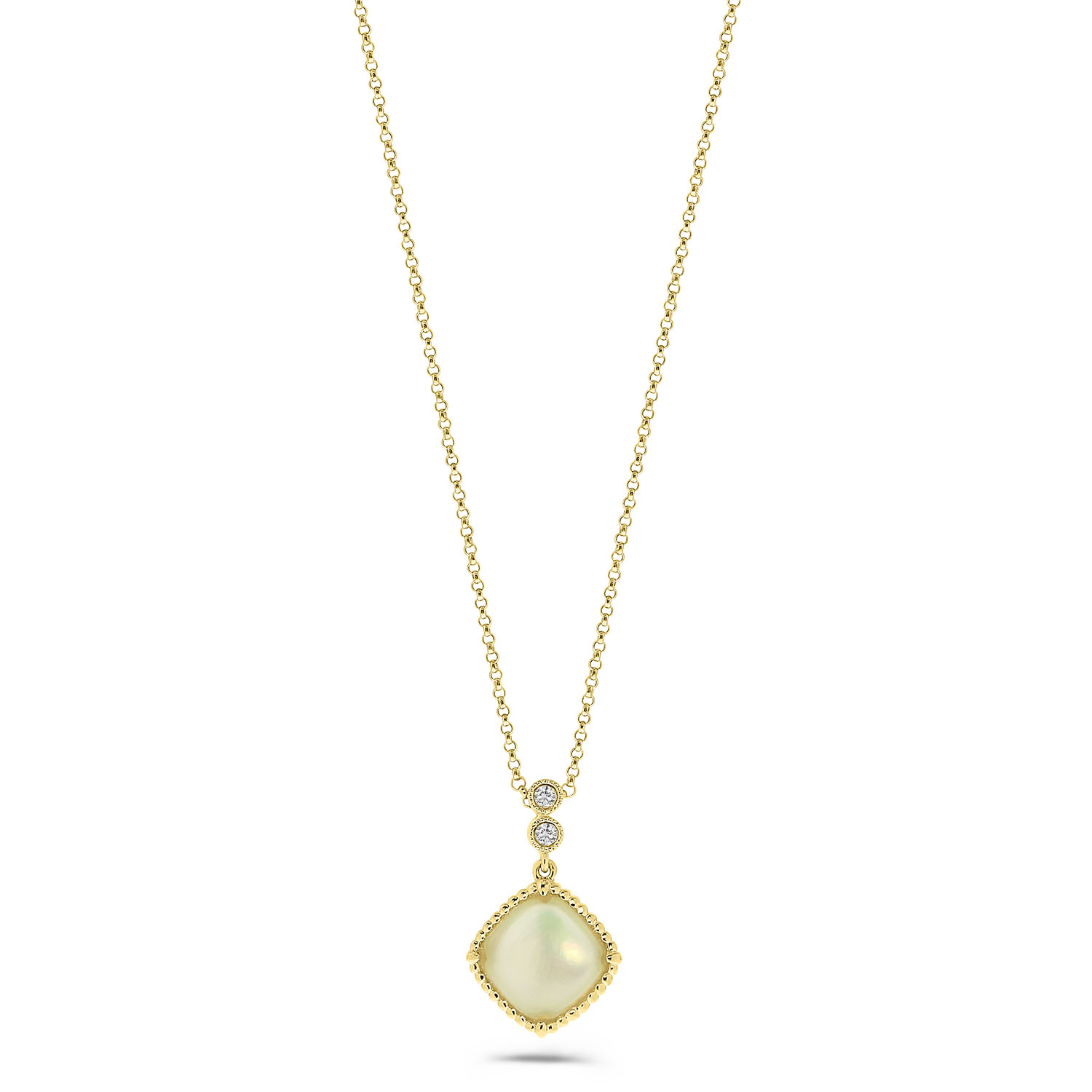 Geelgouden ketting met kwarts N480-NC040004ALH-LQZ-Y