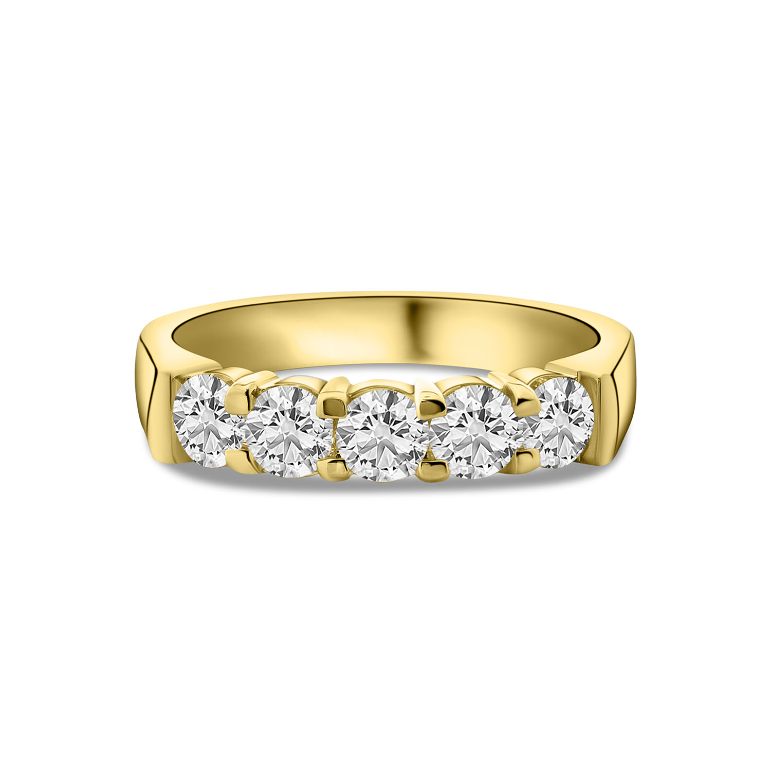 Geelgouden rijring met lab grown diamanten R177-UFOC5034G-LG-Y