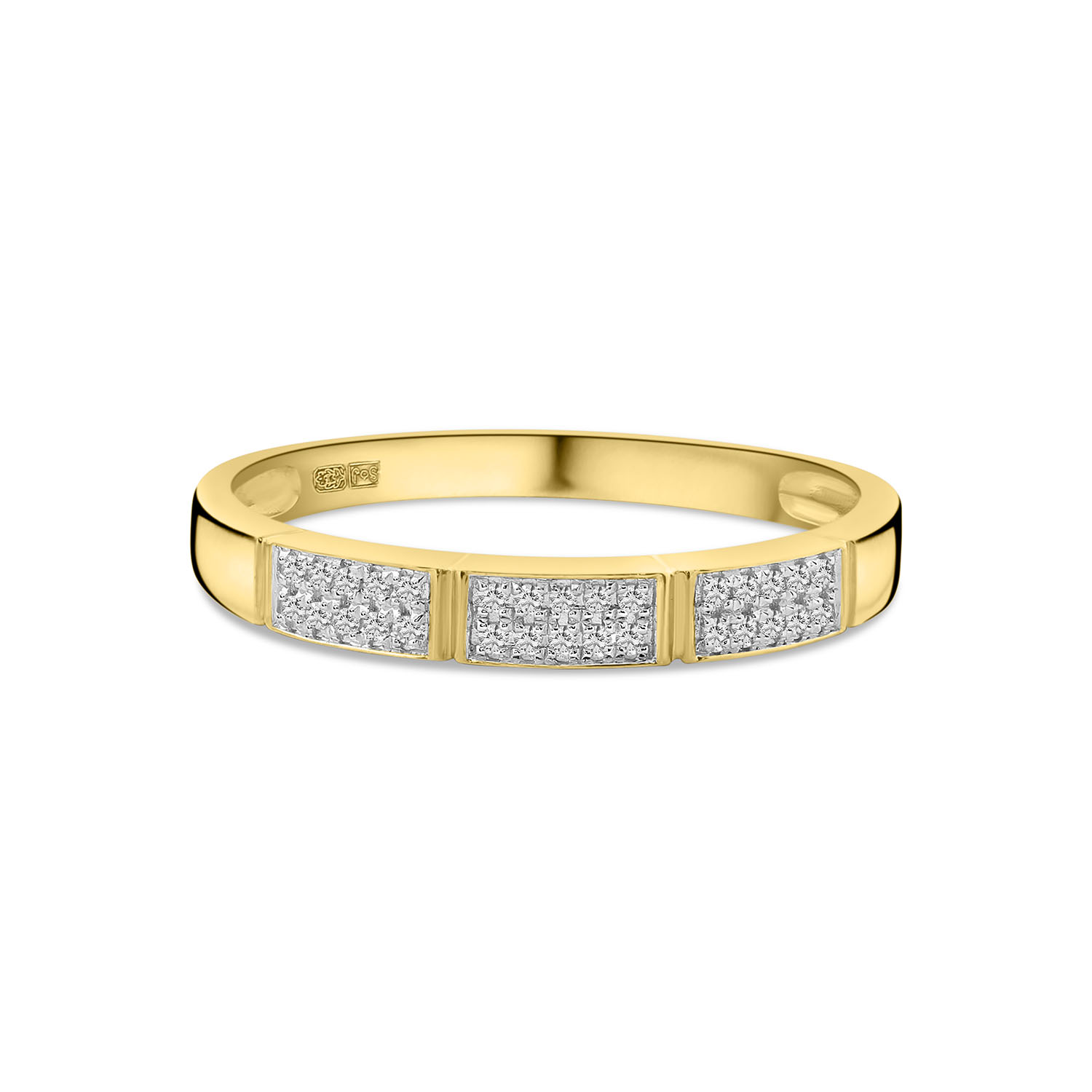 Geelgouden ring diamanten pavé R382-R304379-Y