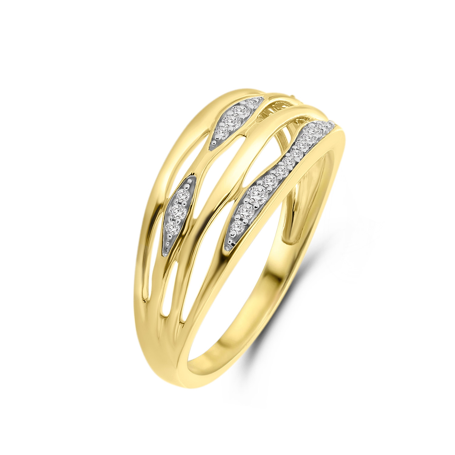 Geelgouden ring met diamanten R404-R432090-Y