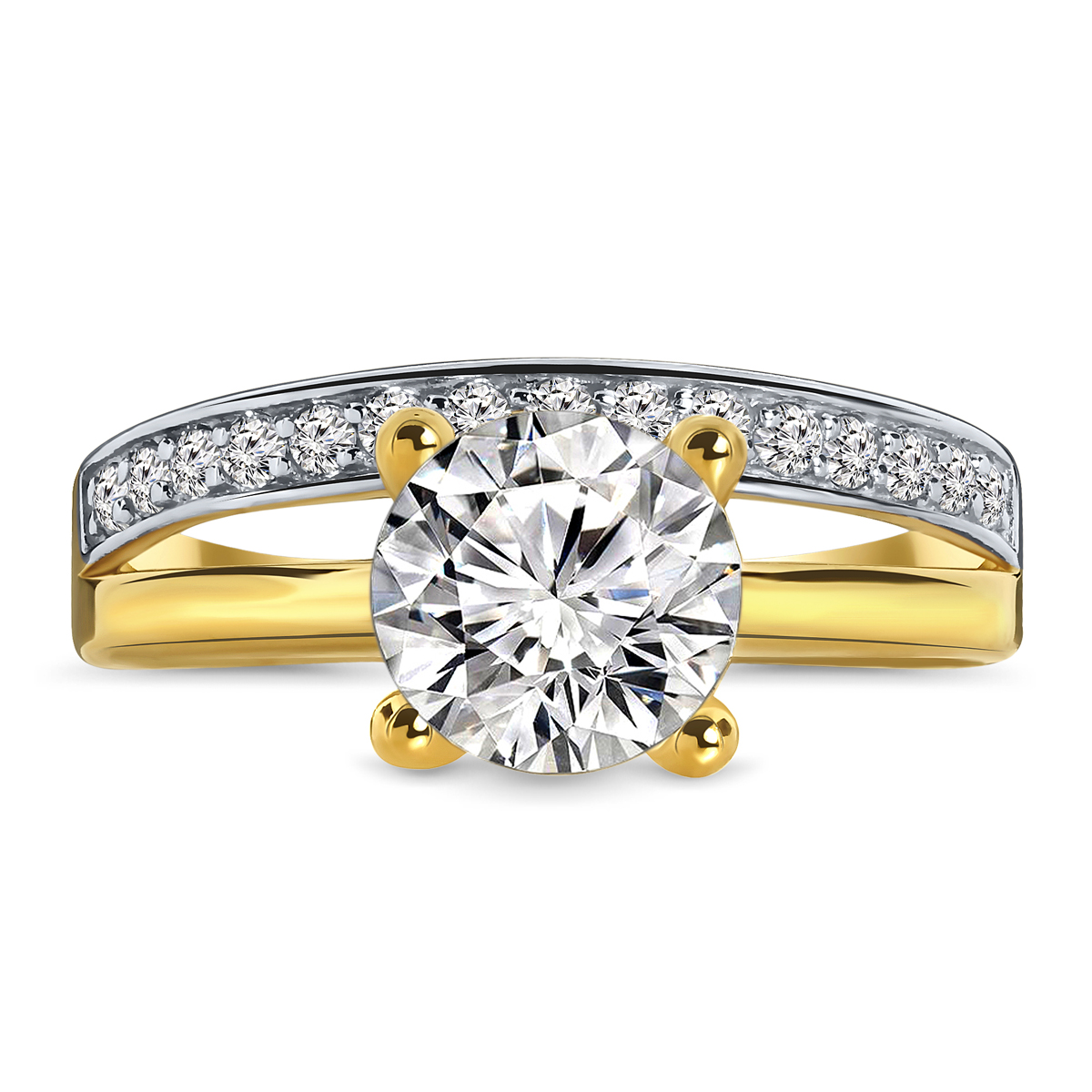 Gouden ring met zirkonia R03-59261-RH-M