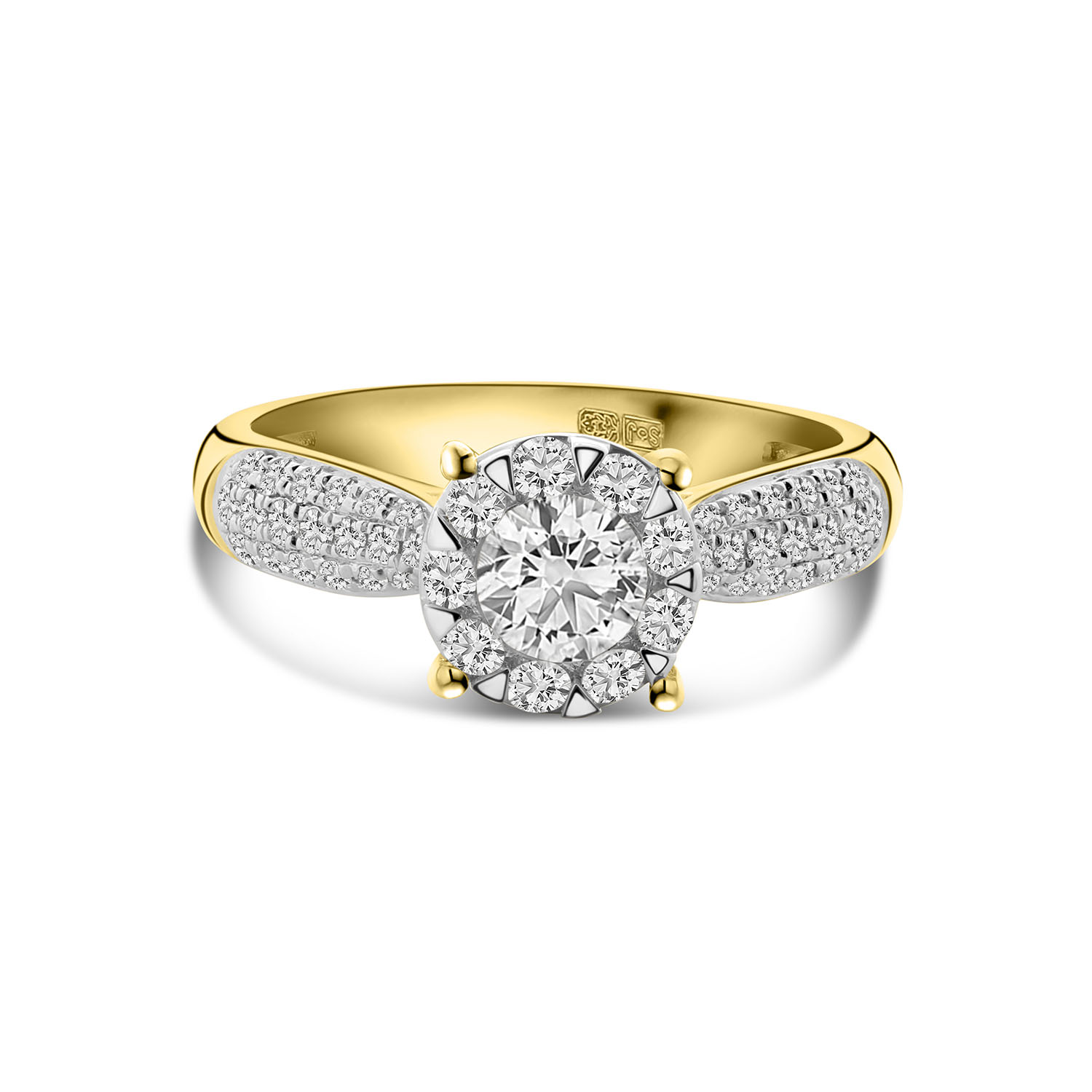 Geelgouden ring met diamanten R480-RDF19430A-200-Y