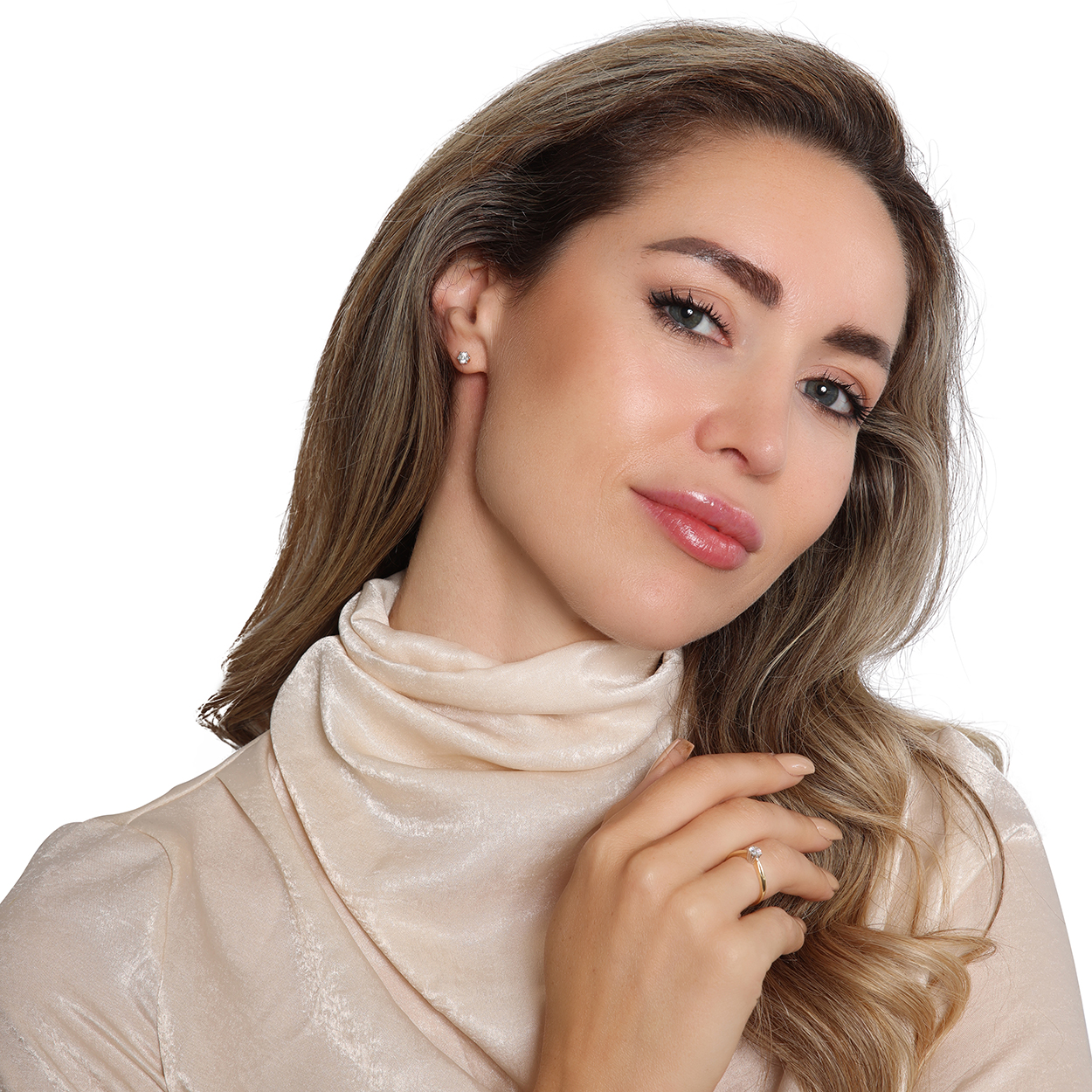 Lab grown diamanten oorknoppen EP-31270