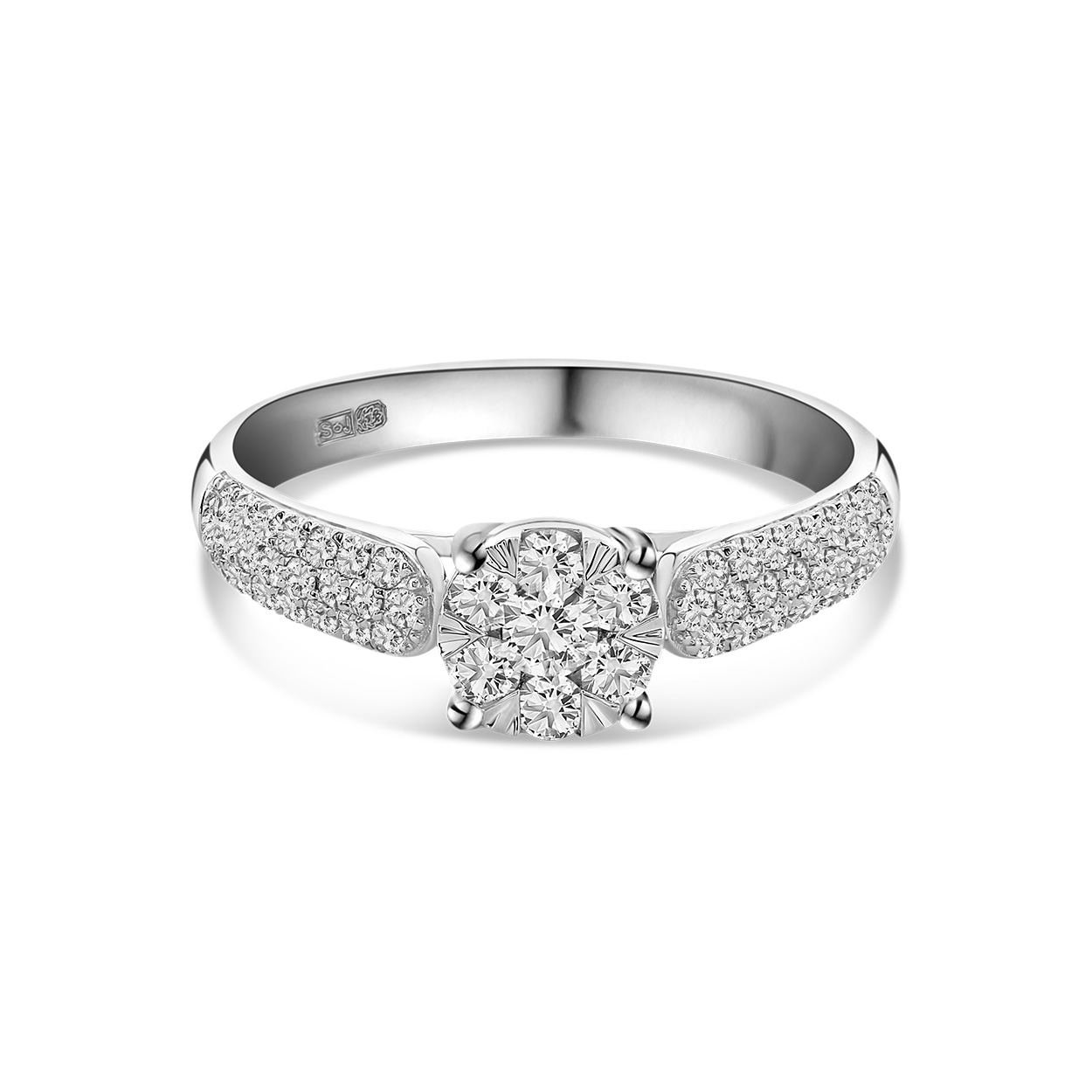 Witgouden ring met lab grown diamanten R092-66436R001-LG-W