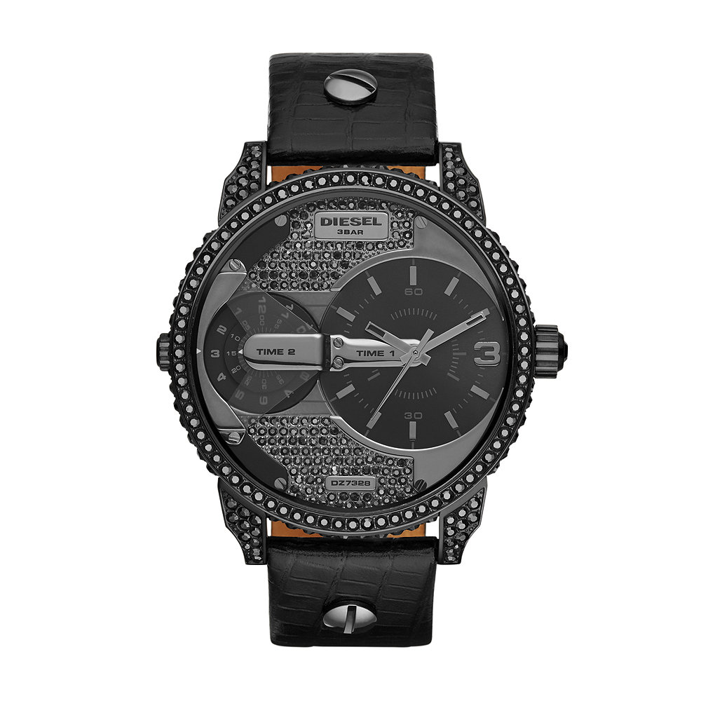 Men's Mini Daddy Black Leather Horloge