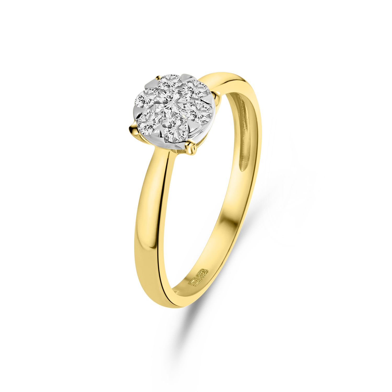 Geelgouden ring met diamanten R480-RR010305ADI-Y