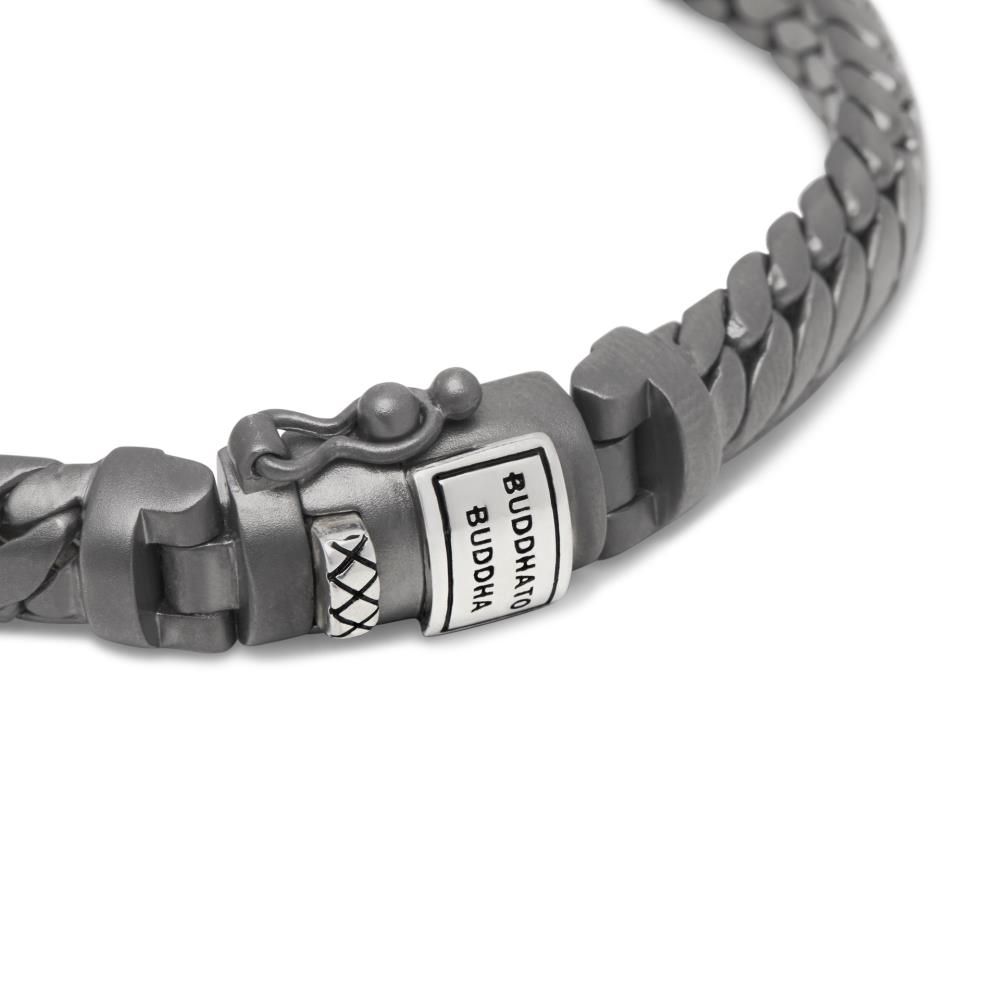 Armband Ben XS Zwart Rhodium Zilver - J070BRS