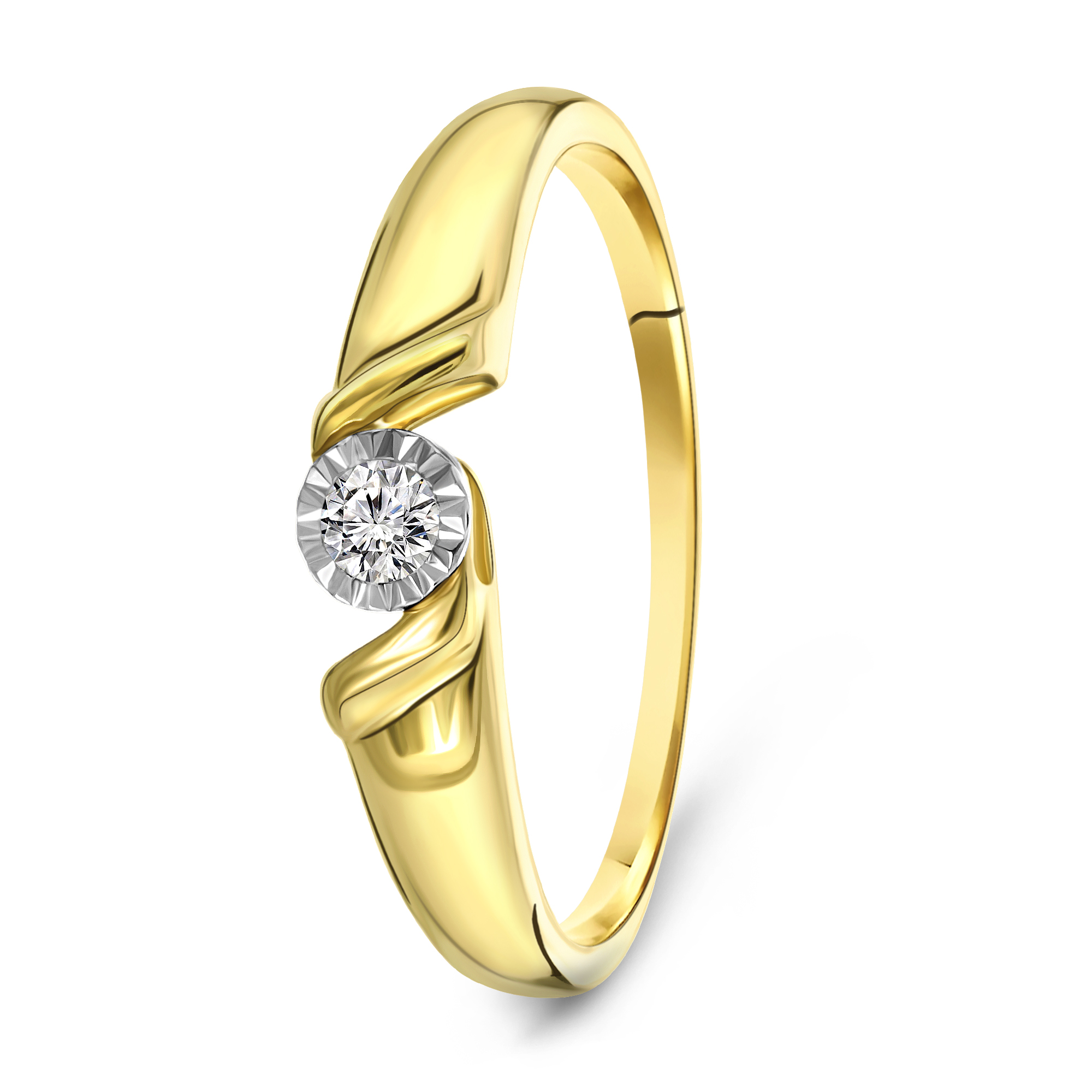 Geelgouden ring met diamant R480-PL-35146-YW