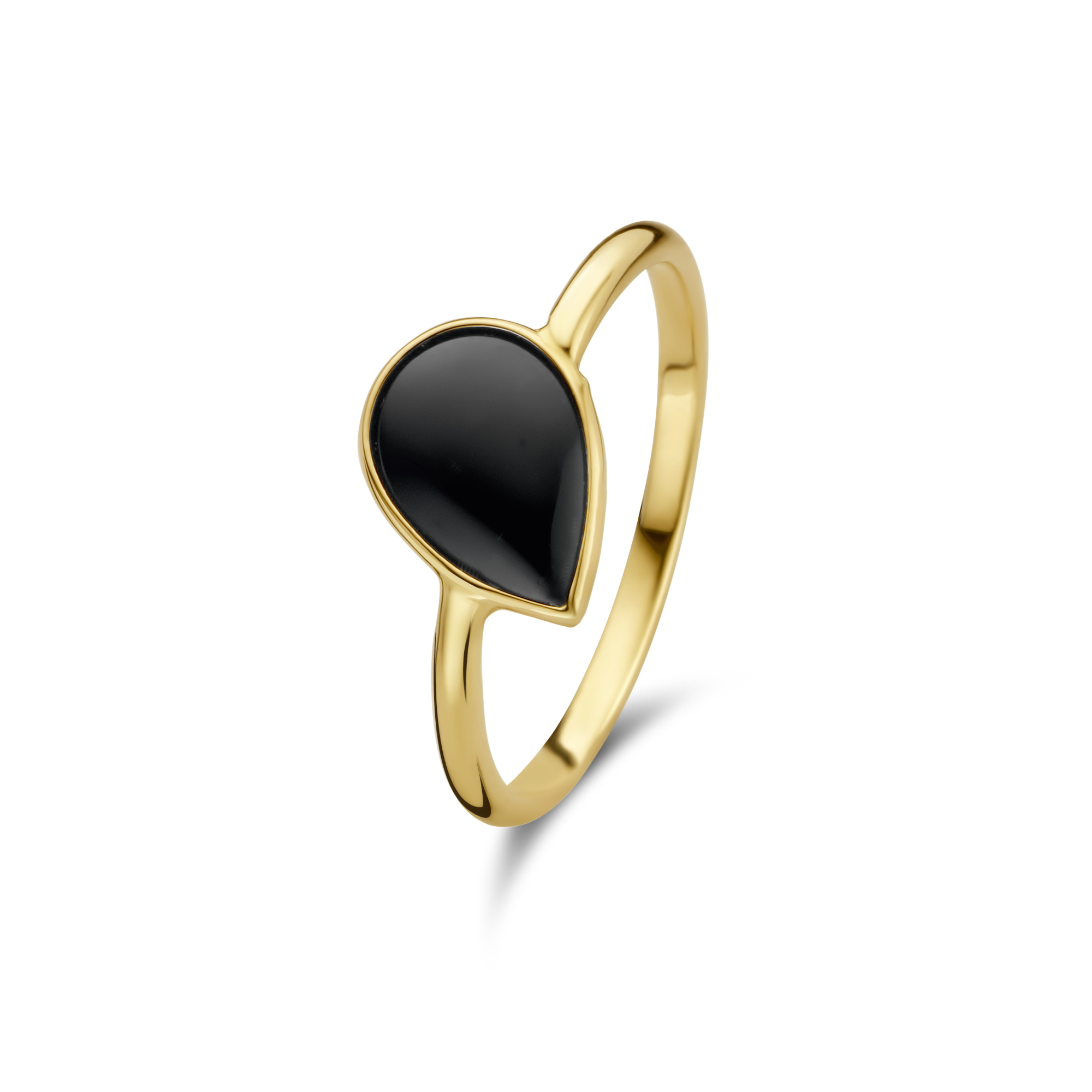 Geelgouden ring met onyx AG882-1031