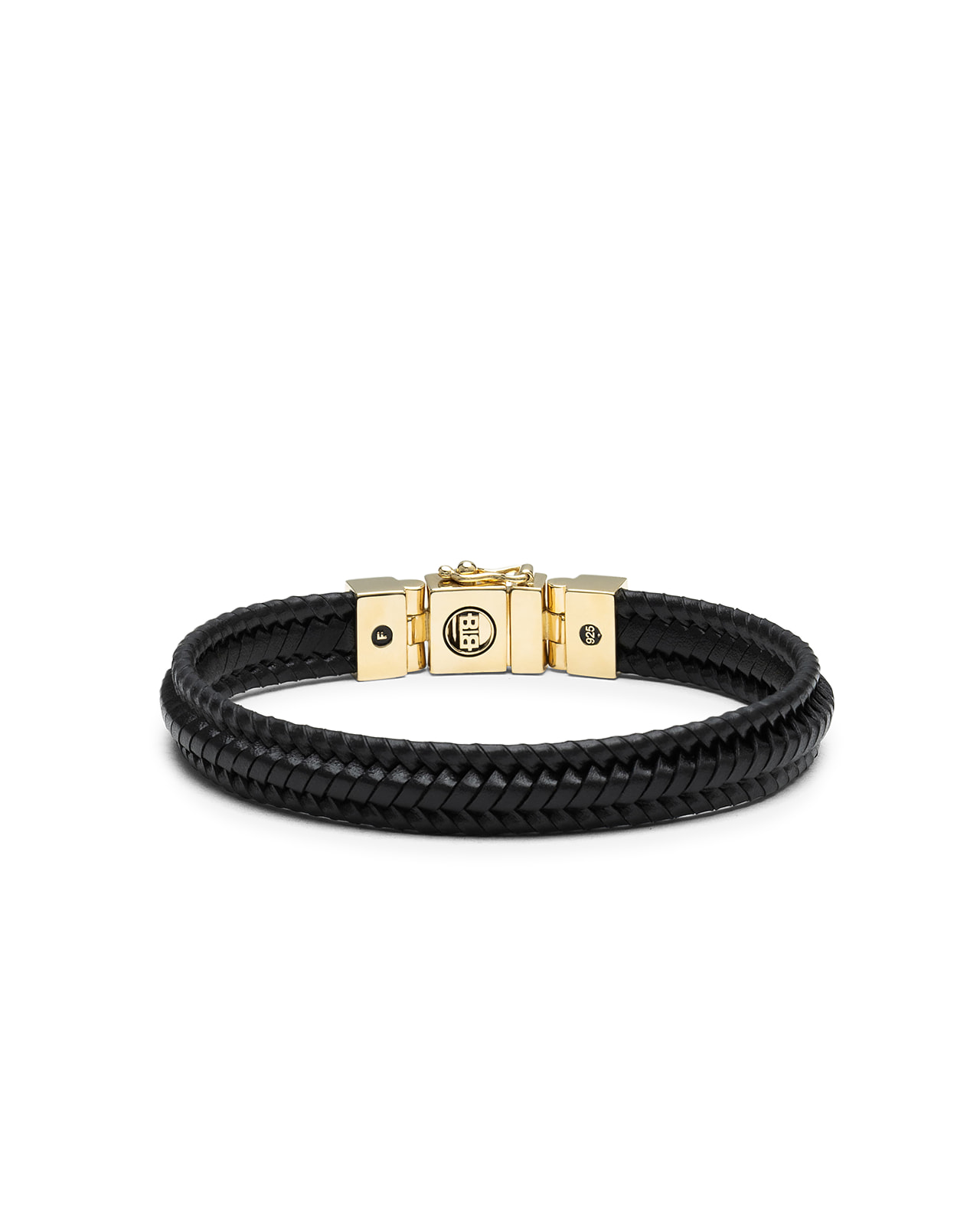 Armband Edwin Small Leather Black Gold Plated - 181BLGV