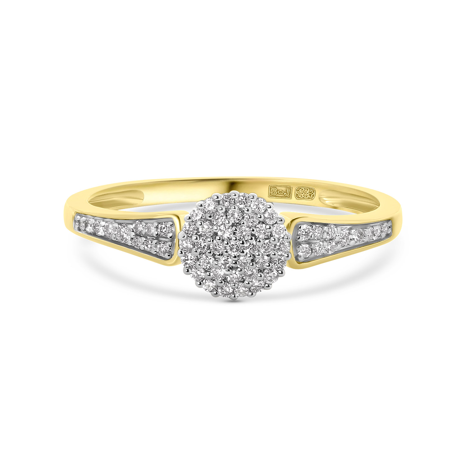 Geelgouden ring met diamanten rond R138-RG84443-Y