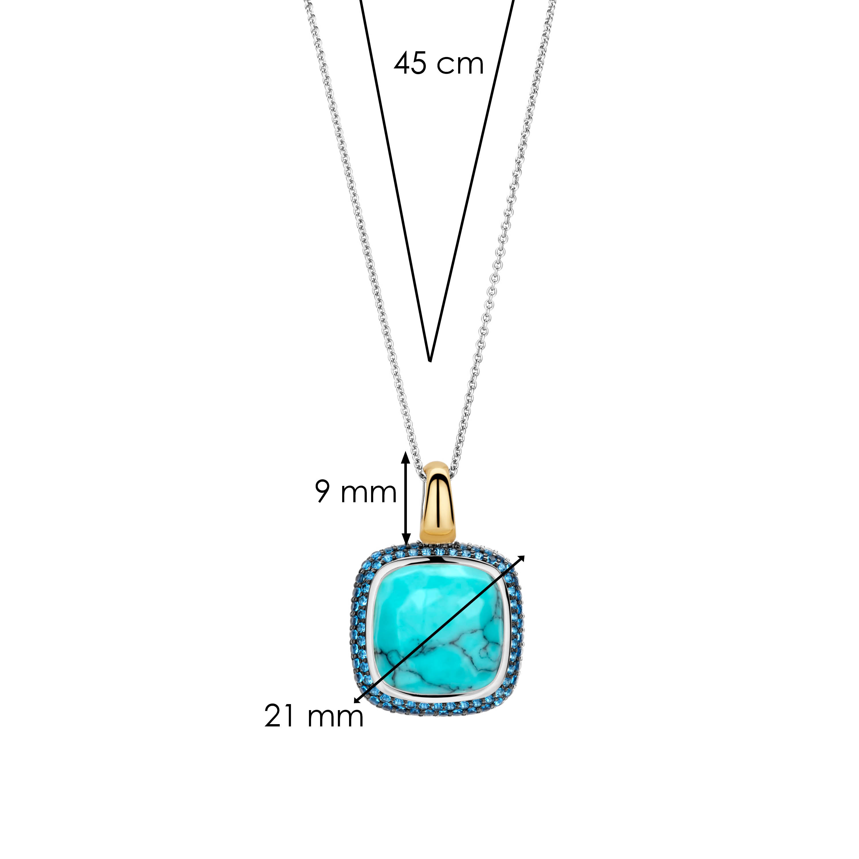 Ketting van gold plated met hanger 6828TQ Ketting van gold plated met hanger 6828TQ