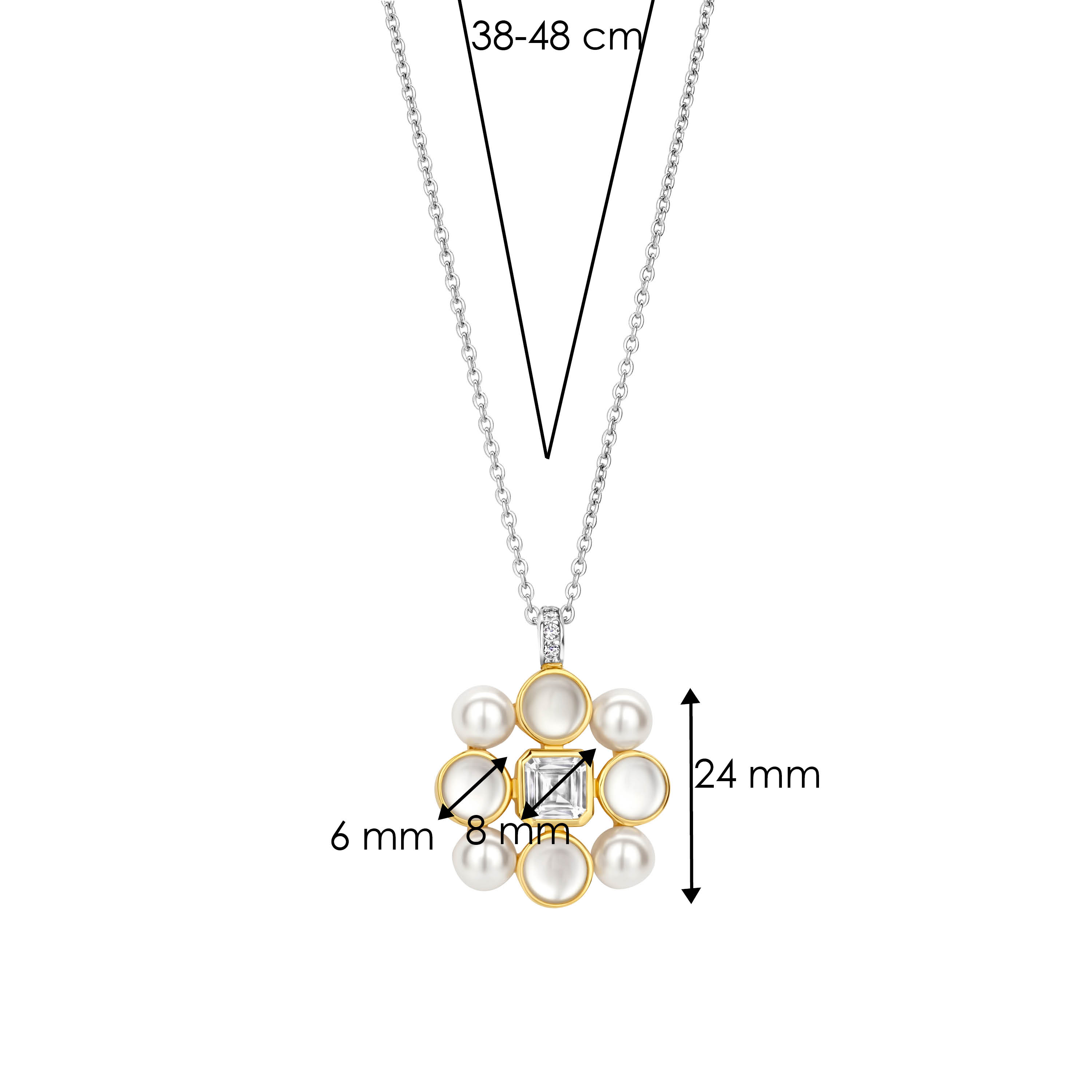 Ketting van gold plated sterling zilver met hanger 34046YP