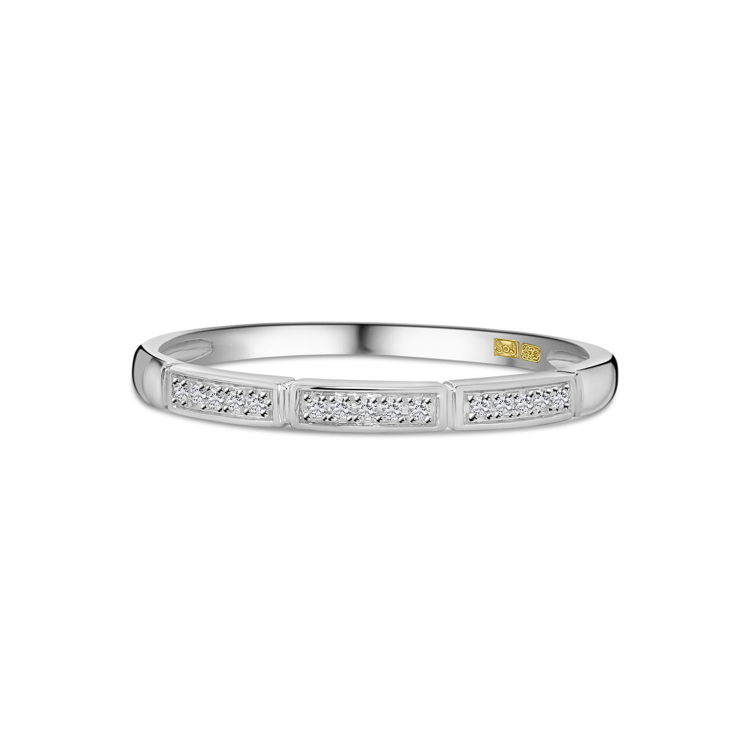 Witgouden ring met diamant 0.04 ct. R382-R304405-W