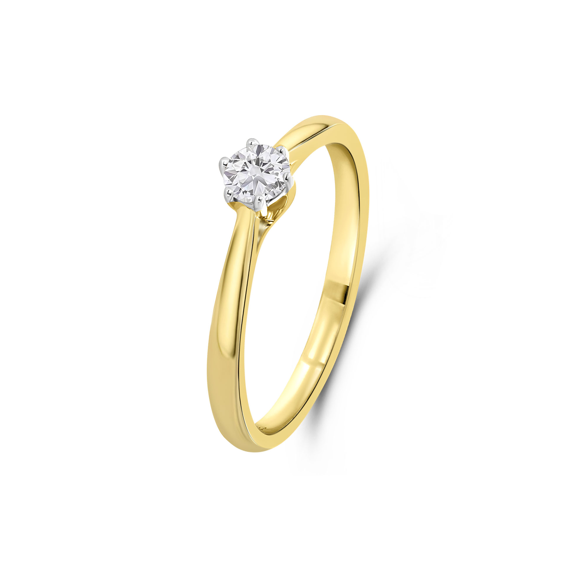 Geelgouden solitaire ring met lab grown diamant R138-RG47931-CV-025-Y