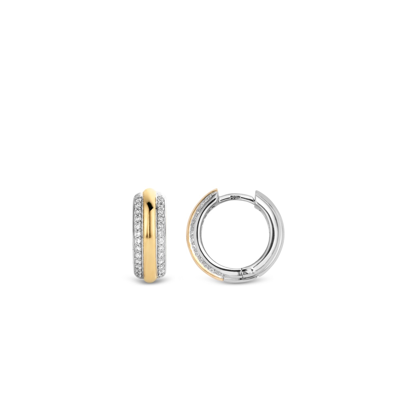 Oorringen van gold plated  met zirkonia 7786ZY