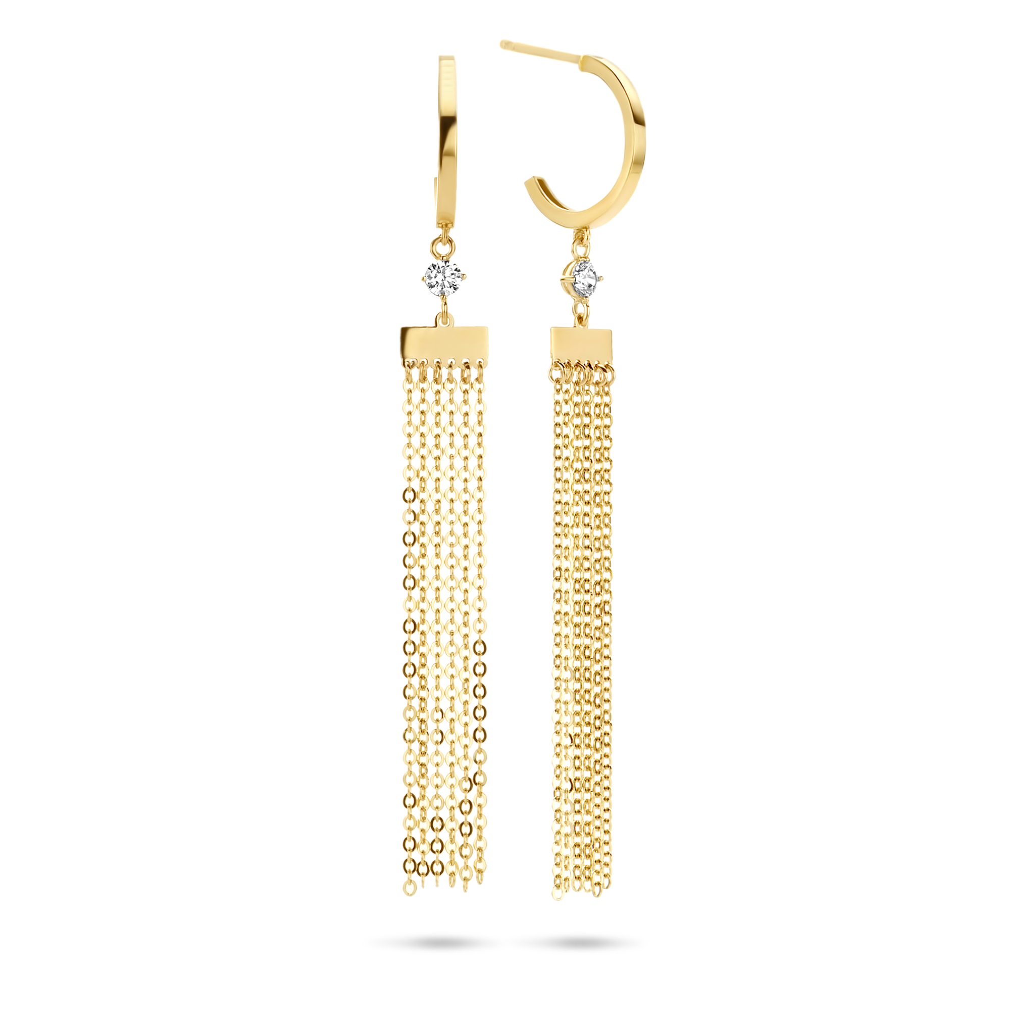 Geelgouden oorhangers met zirkonia E449