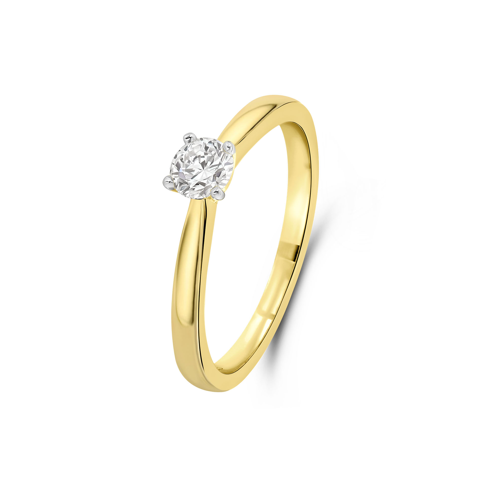 Geelgouden solitaire ring met lab grown diamant R138-RG63390-CV-035-Y