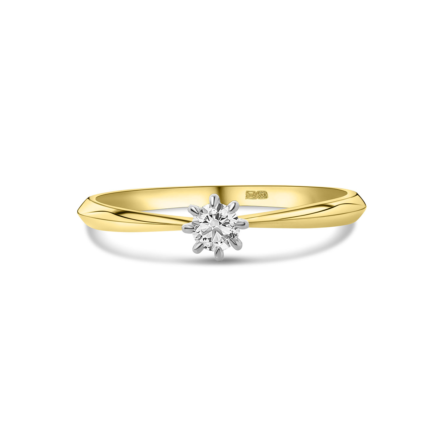 Geelgouden solitaire ring met lab grown diamant R092-58833R002-LG-015-Y