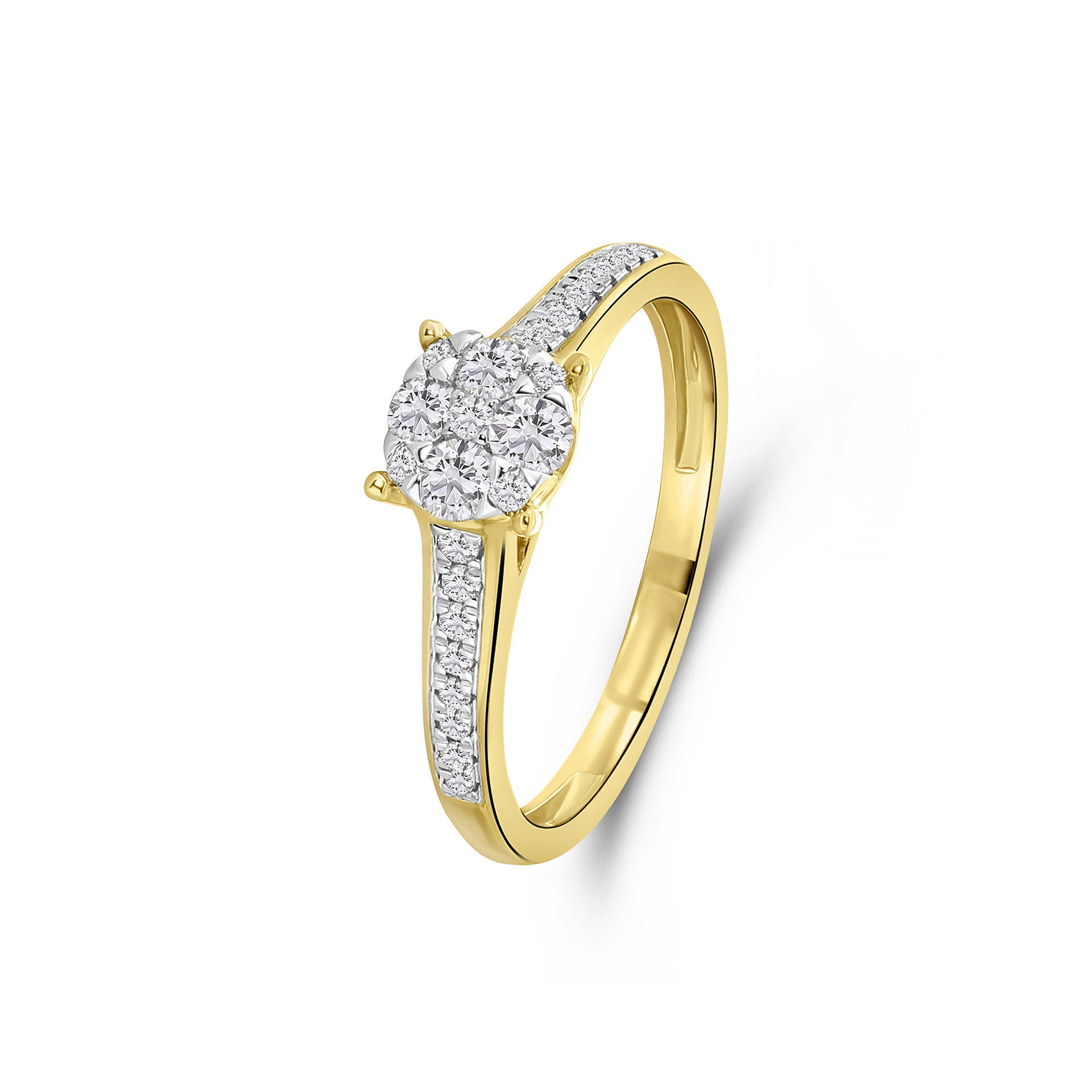 Geelgouden ring met lab grown diamanten R138-RG80911-CV-Y