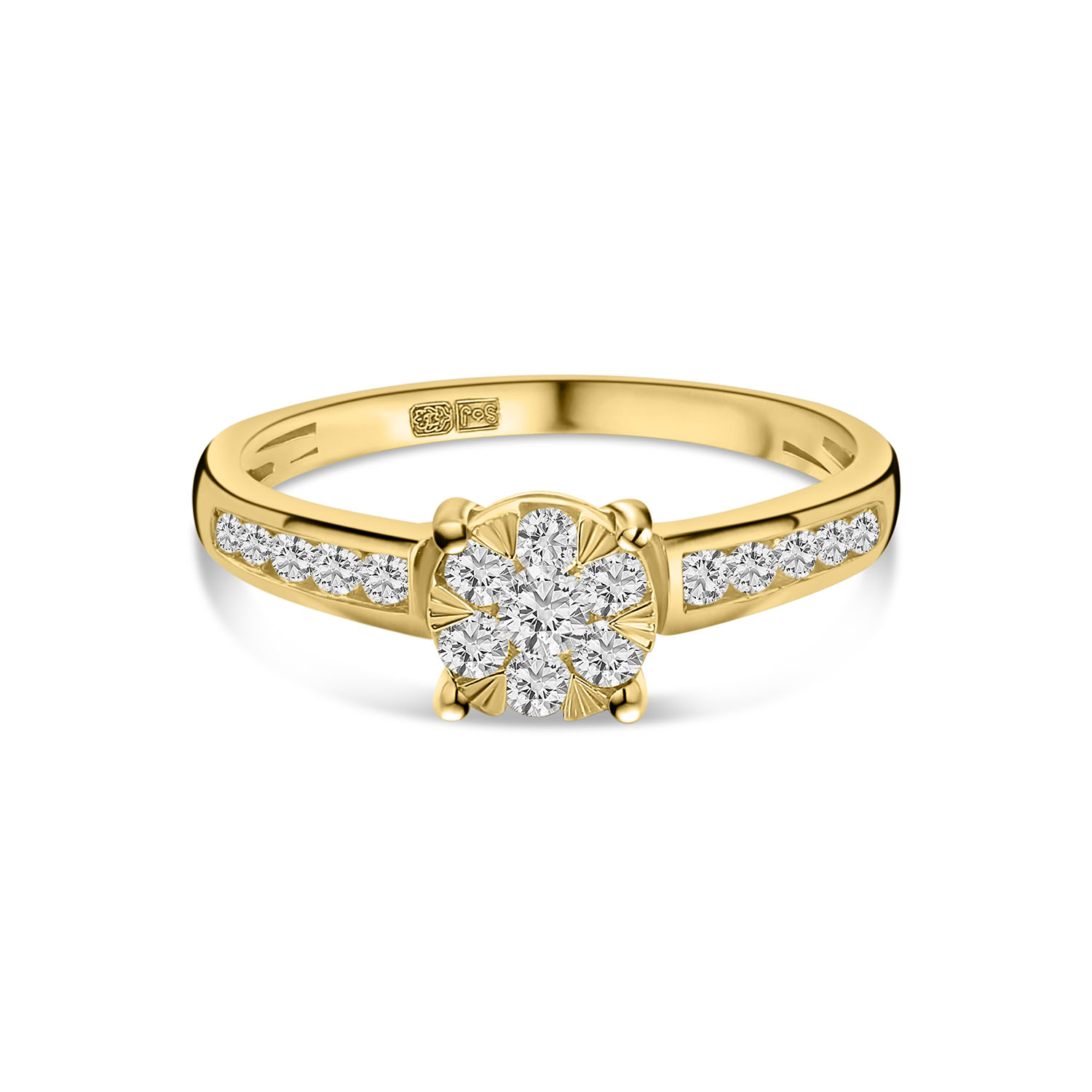 Geelgouden ring met lab grown diamanten R092-56473R016-LG-Y
