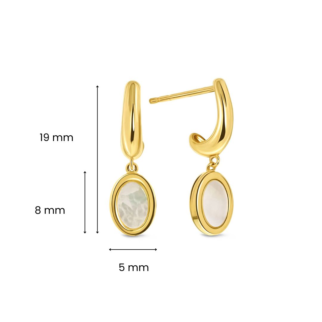 Geelgouden oorhangers E122-KR2-1E0419MOP-Y