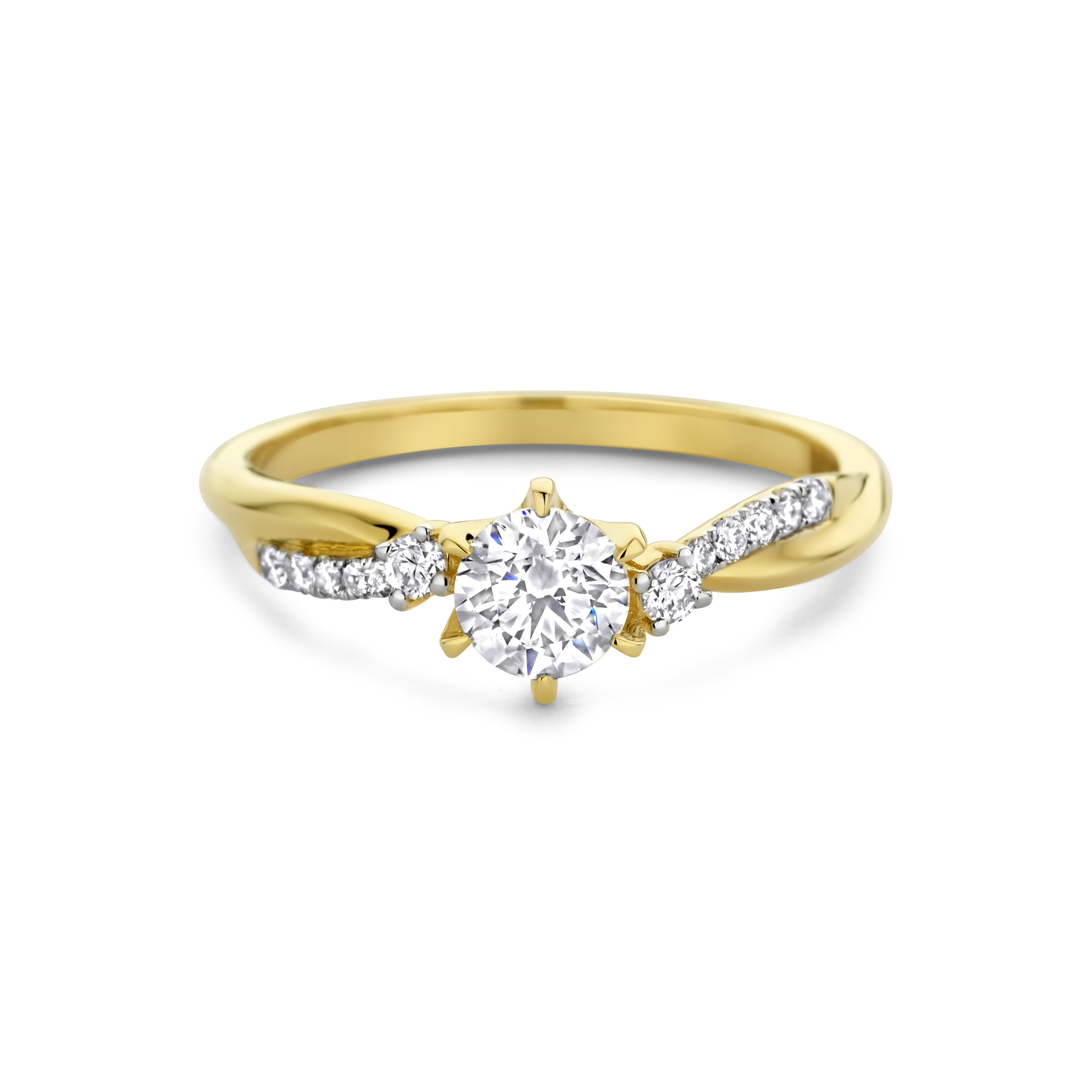 Geelgouden ring met lab grown diamant R480-RHU03327-050-Y